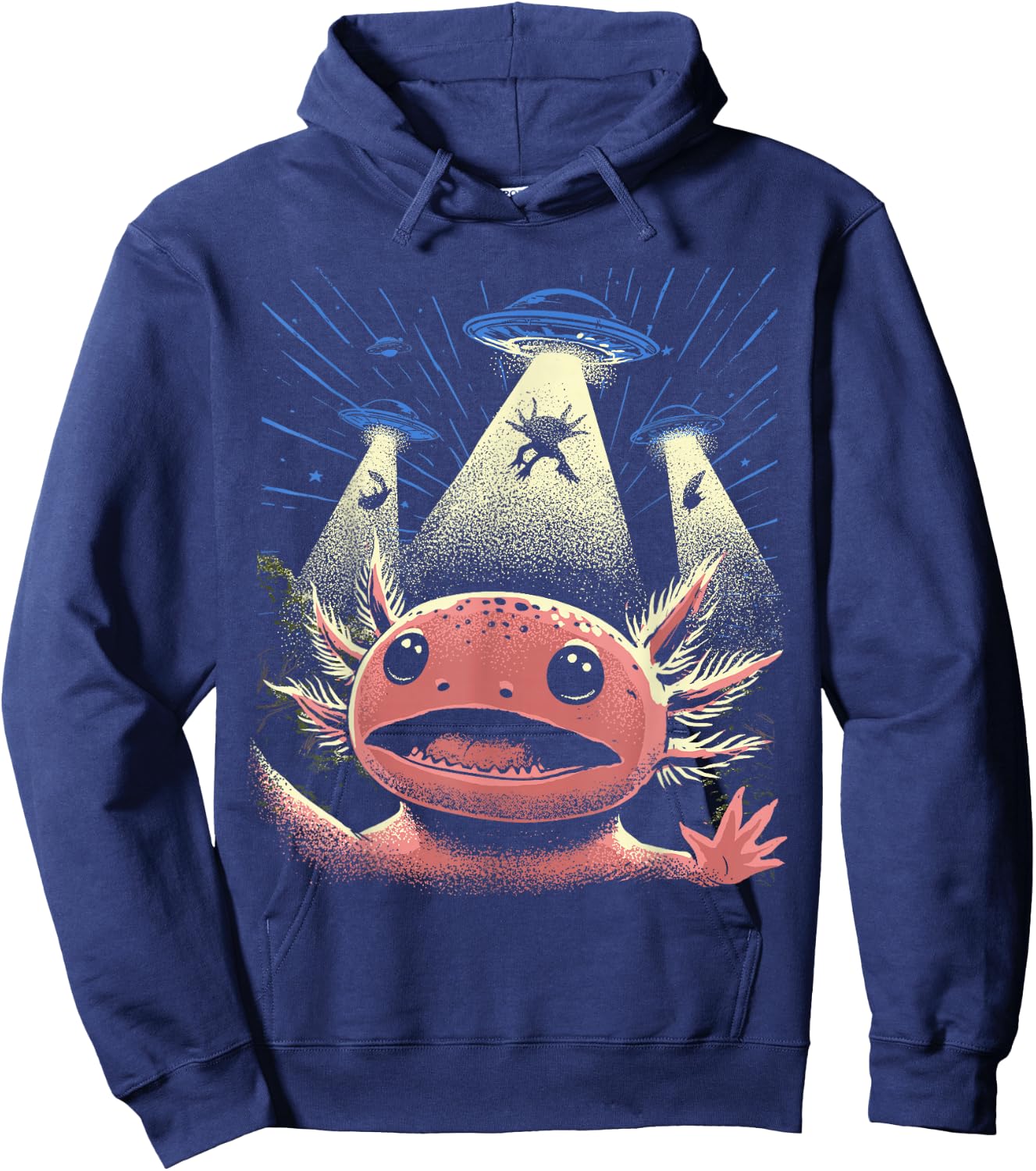 Alien Axolotl Shirt Invasion Axolotl Selfie UFO Abduction Hoodie - Hoodie | Navy