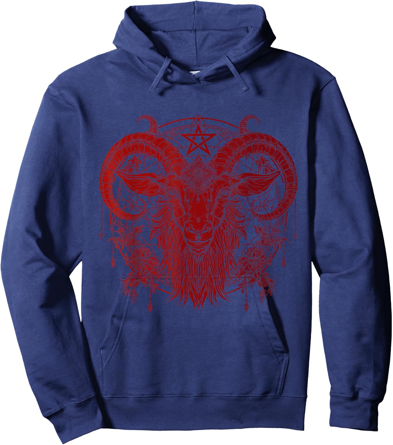 Baphomet Goat Pentagram Satanist Halloween Metal Head Hoodie - Hoodie | Navy