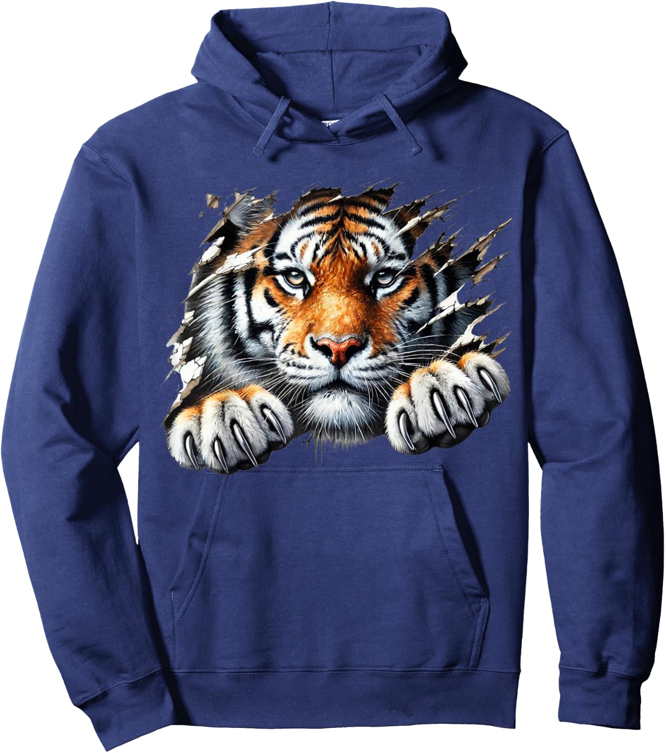 Retro Spirit Tiger Face Shirt Design Football Tiger Fan Hoodie - Hoodie | Navy