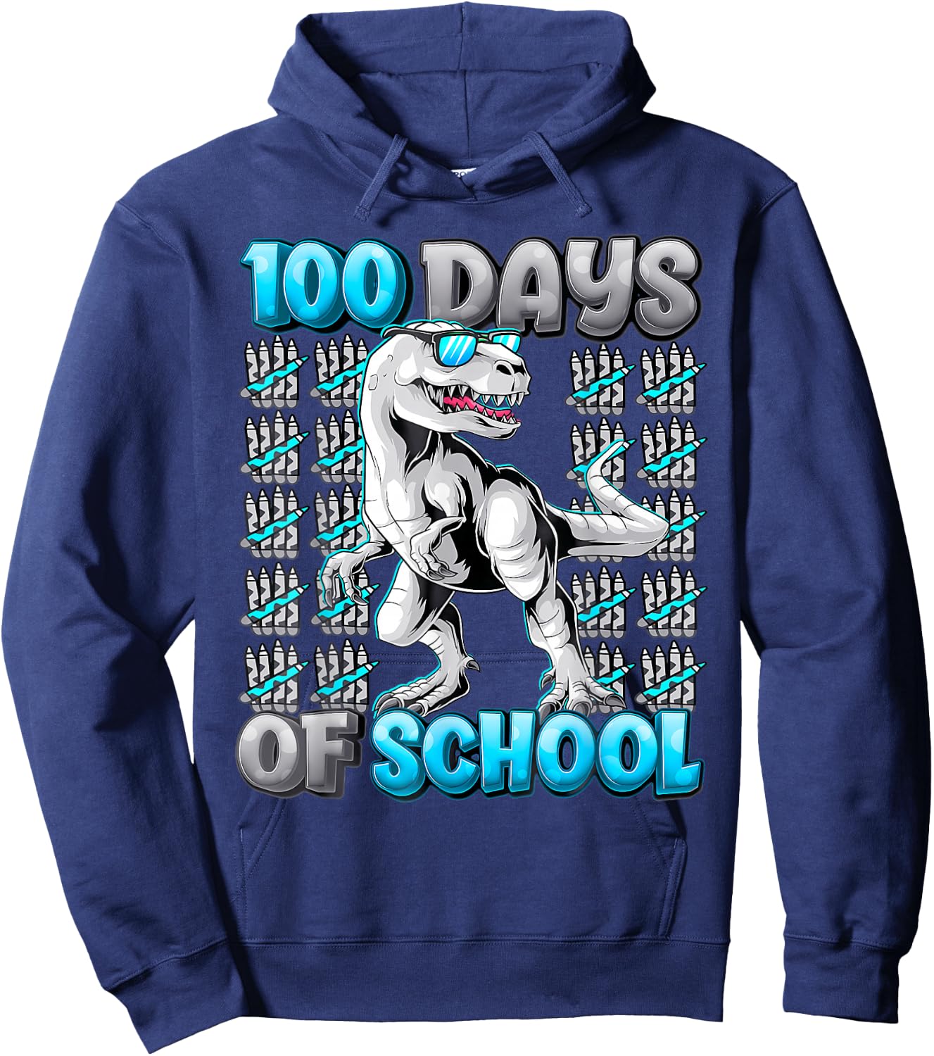 100 Days Of School Trex 100 Days Smarter 100Th Day Of School Hoodie - Hoodie | Navy