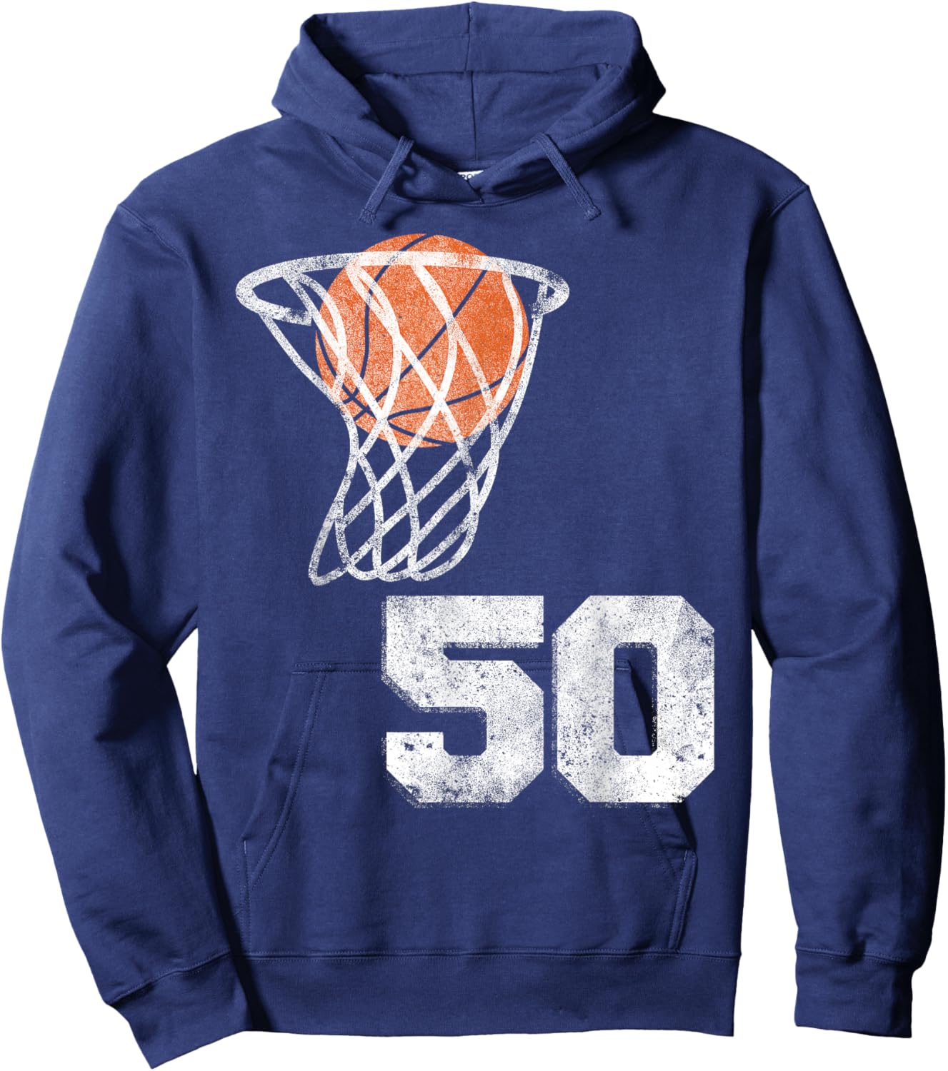 Vintage Basketball Jersey Number 50 Player Number Hoodie - Hoodie | Navy