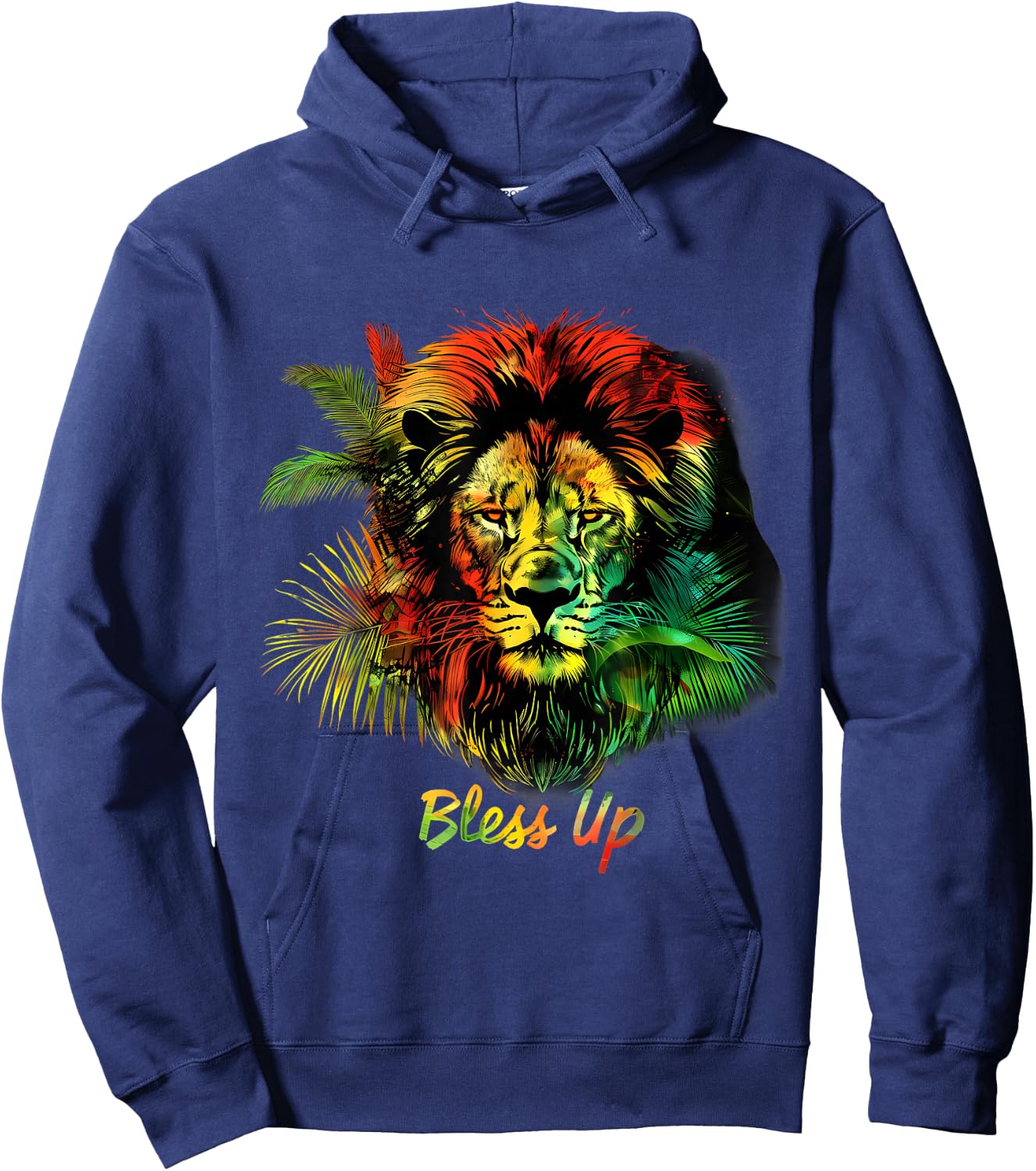 Rasta Reggae Lion Of Judah Pride Jamaican Music Headphones Hoodie - Hoodie | Navy