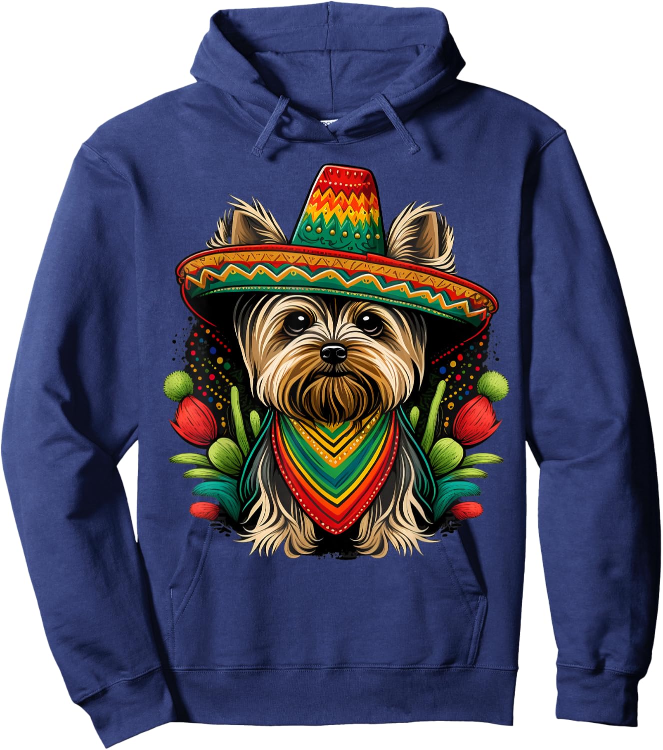 Mexico Cinco de Mayo Sombrero Mexican Yorkshire Terrier Hoodie - Hoodie | Navy