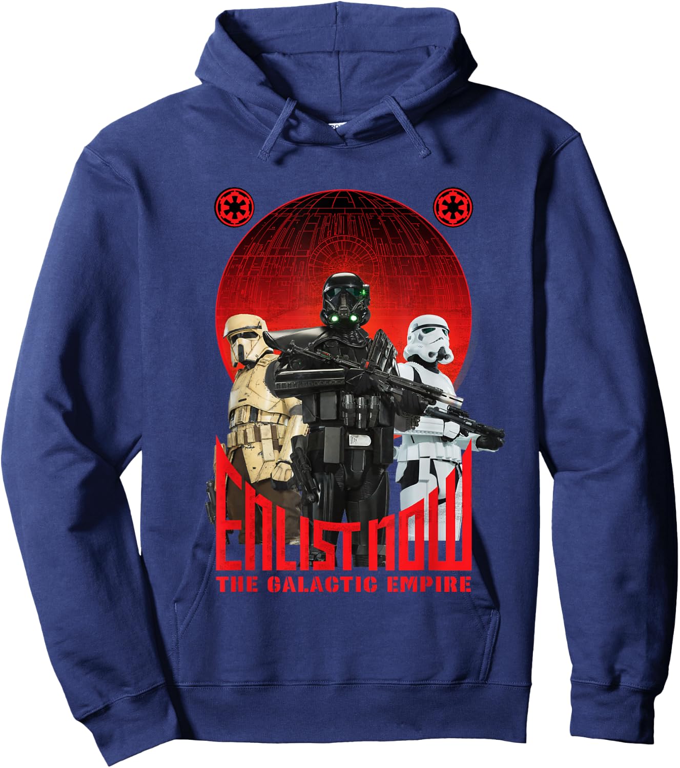 Star Wars Rogue One Enlist Now Galactic Empire Propaganda Hoodie - Hoodie | Navy
