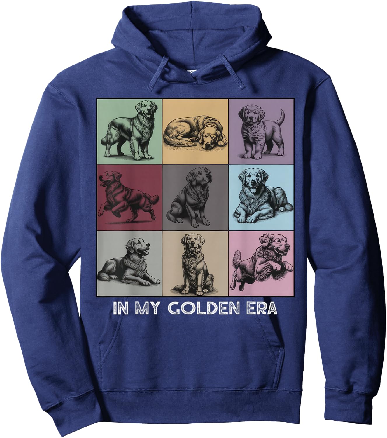 in My Golden Retriever 70s Era Funny Retriever Dog Hoodie - Hoodie | Navy