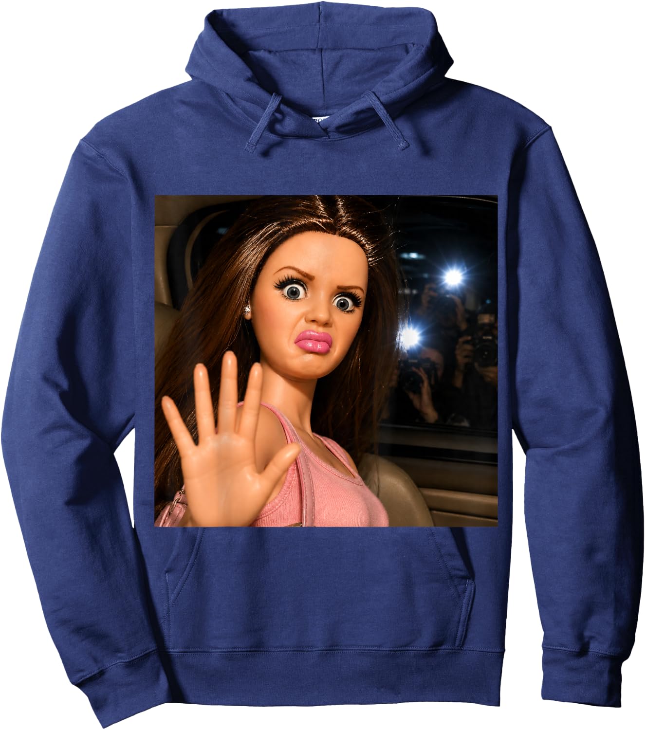 Funny Disgusting Girl face Meme Y2K Hilarious Sarcastic Gift Hoodie - Hoodie | Navy
