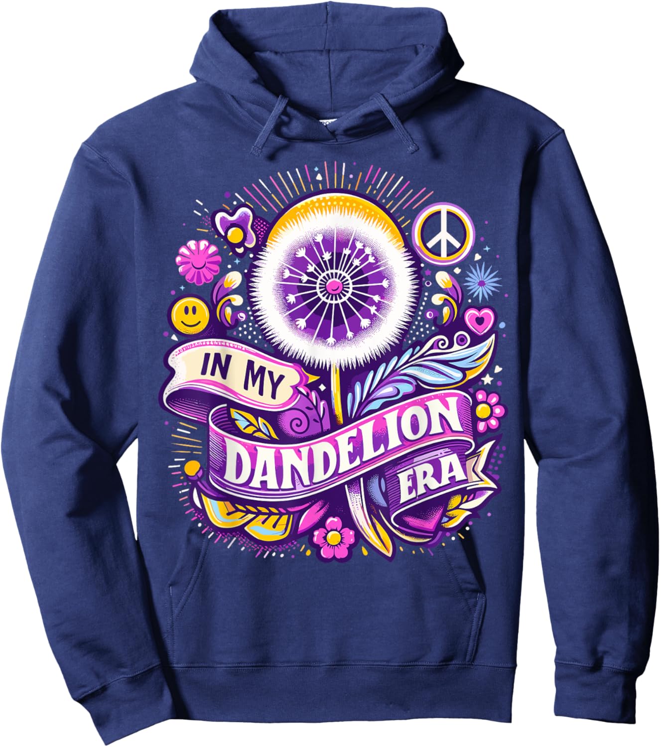 In My Dandelion Era Purple Up For Military Kids Child Month Hoodie - Hoodie | Navy