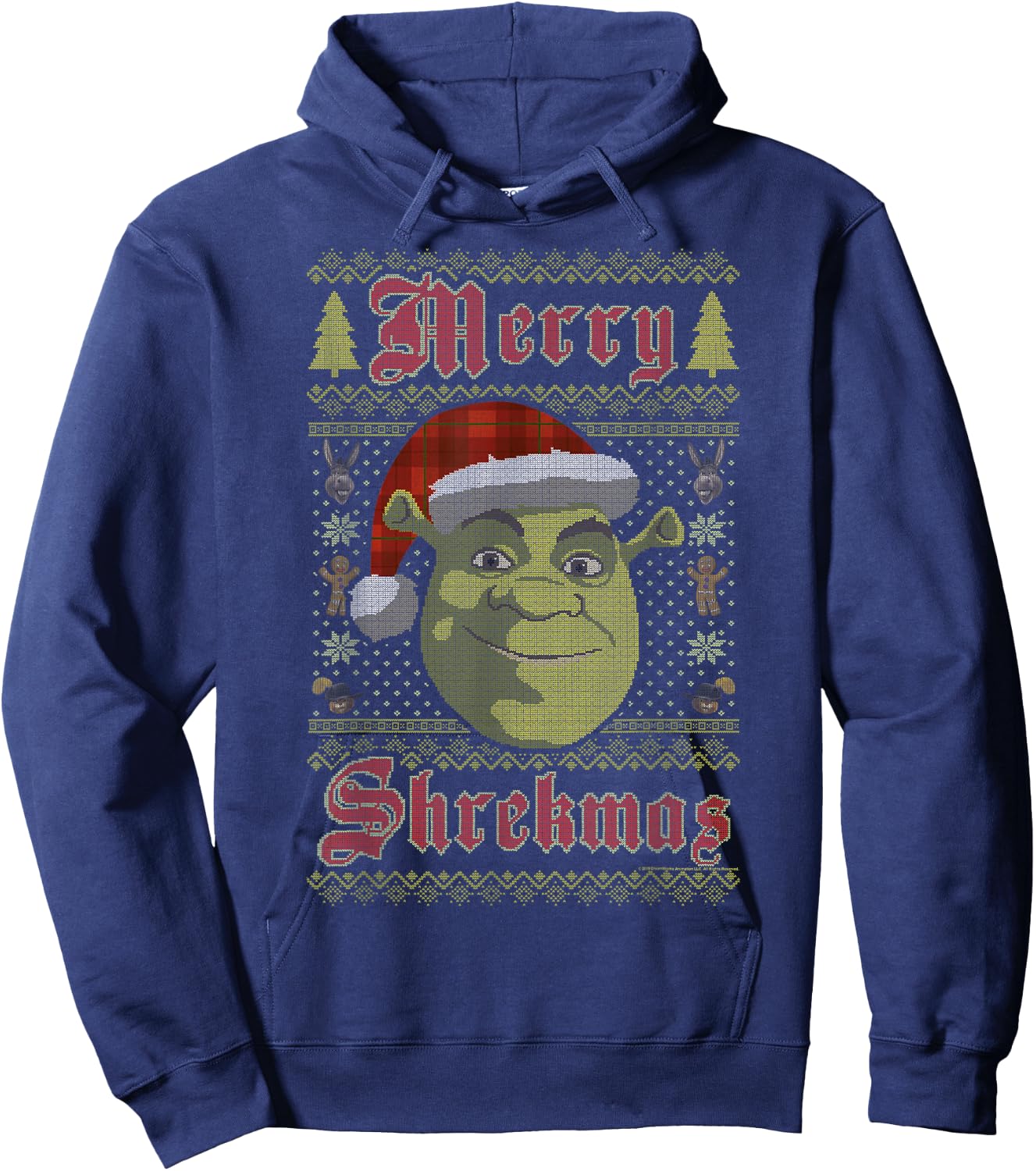 Shrek Merry Shrekmas Ugly Sweater Style Christmas Hoodie - Hoodie | Navy