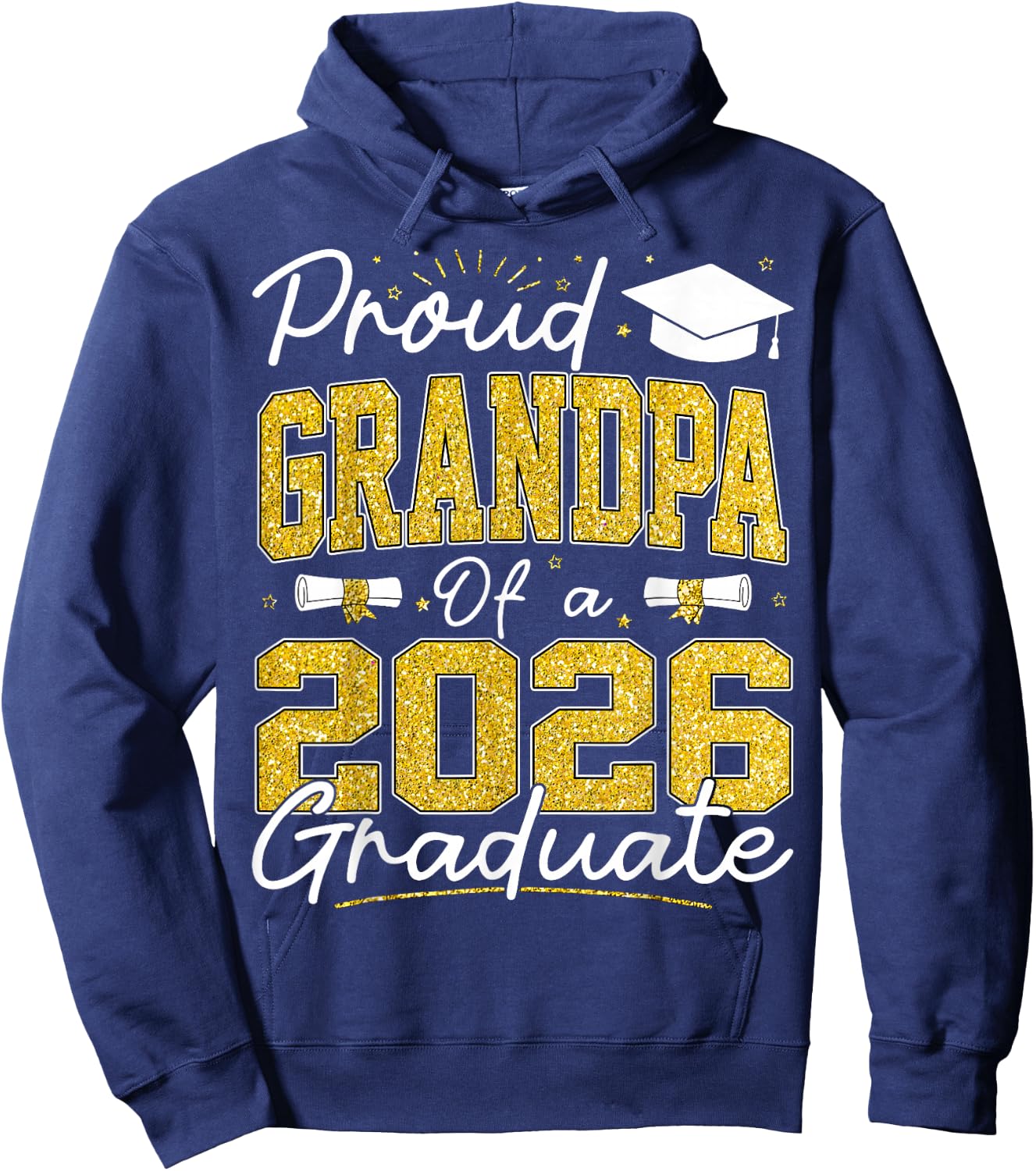 Proud Grandpa of A Class of 2026 Graduate Senior Grad Family Hoodie - Hoodie | Navy