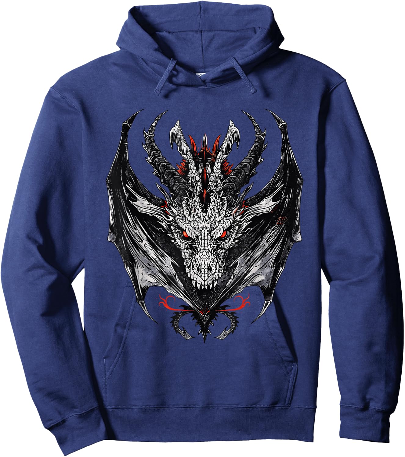 Dragon Head Fantasy Dragoncore Aesthetic Hoodie - Hoodie | Navy