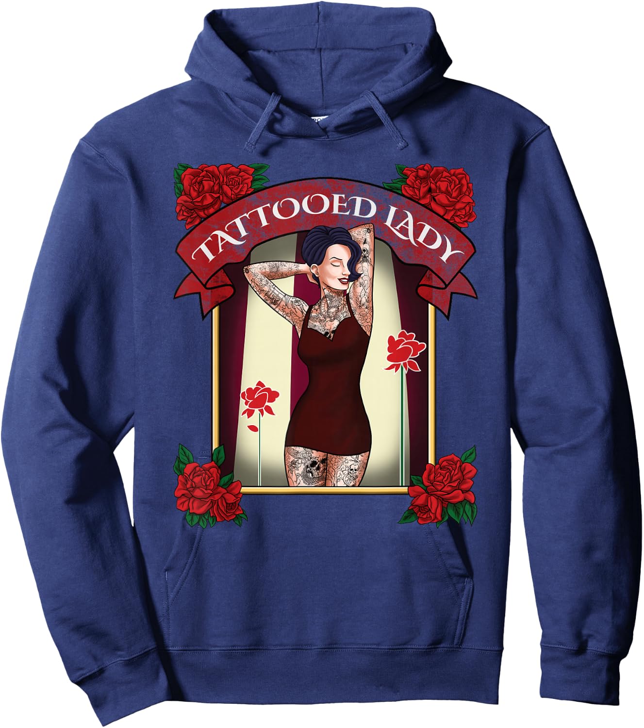 Tattooed Lady Carnival Shirt - Circus Shirt - Tattooed Mom Hoodie - Hoodie | Navy