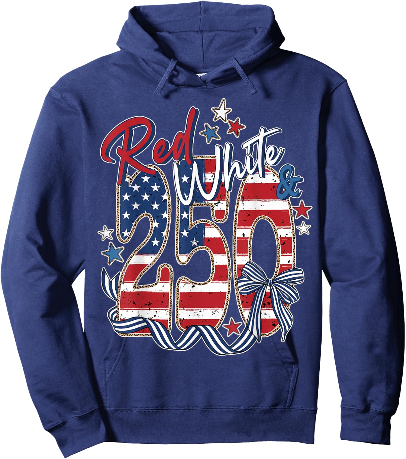 Red White Blue 250 Anniversary Women Fourth of July USA Hoodie - Hoodie | Navy