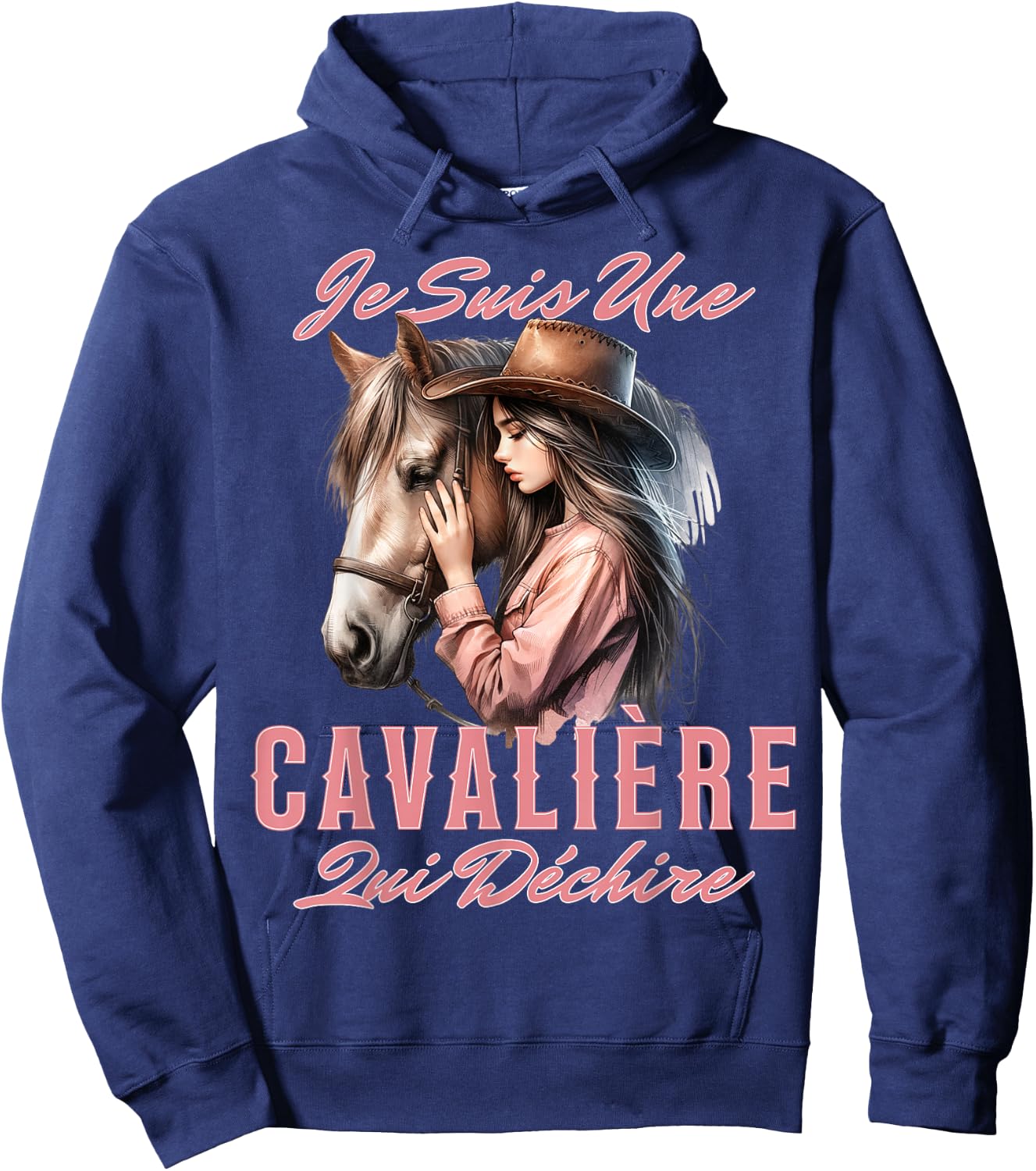 Girl Riding Horse Je Suis Une Rider Qui Déchire , Black, S Hoodie - Hoodie | Navy