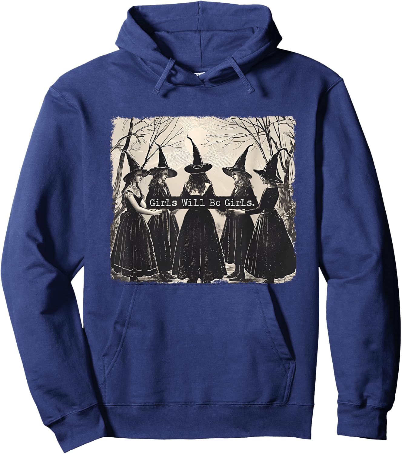 Girl Will Be Girl Lustige Hexe Halloween Vibes Feminist Hoodie - Hoodie | Navy