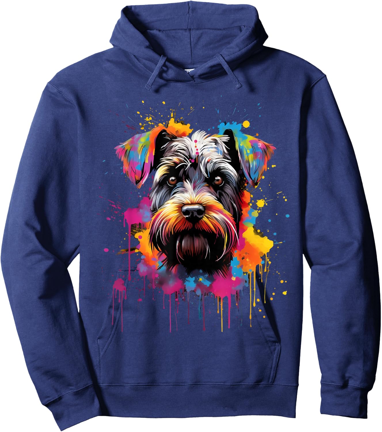 Colorful Miniature Schnauzer Dog Women Kids Hoodie - Hoodie | Navy