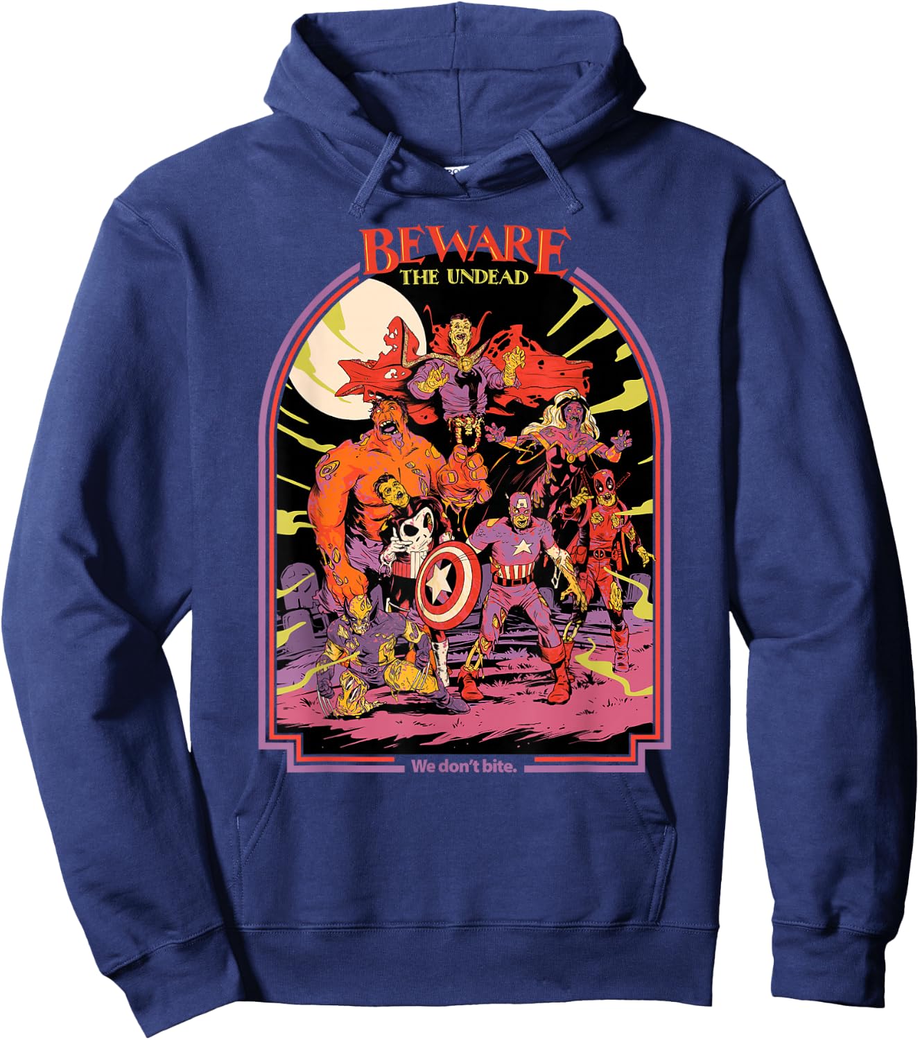 Marvel Zombies Beware The Undead We Don’t Bite Halloween Hoodie - Hoodie | Navy