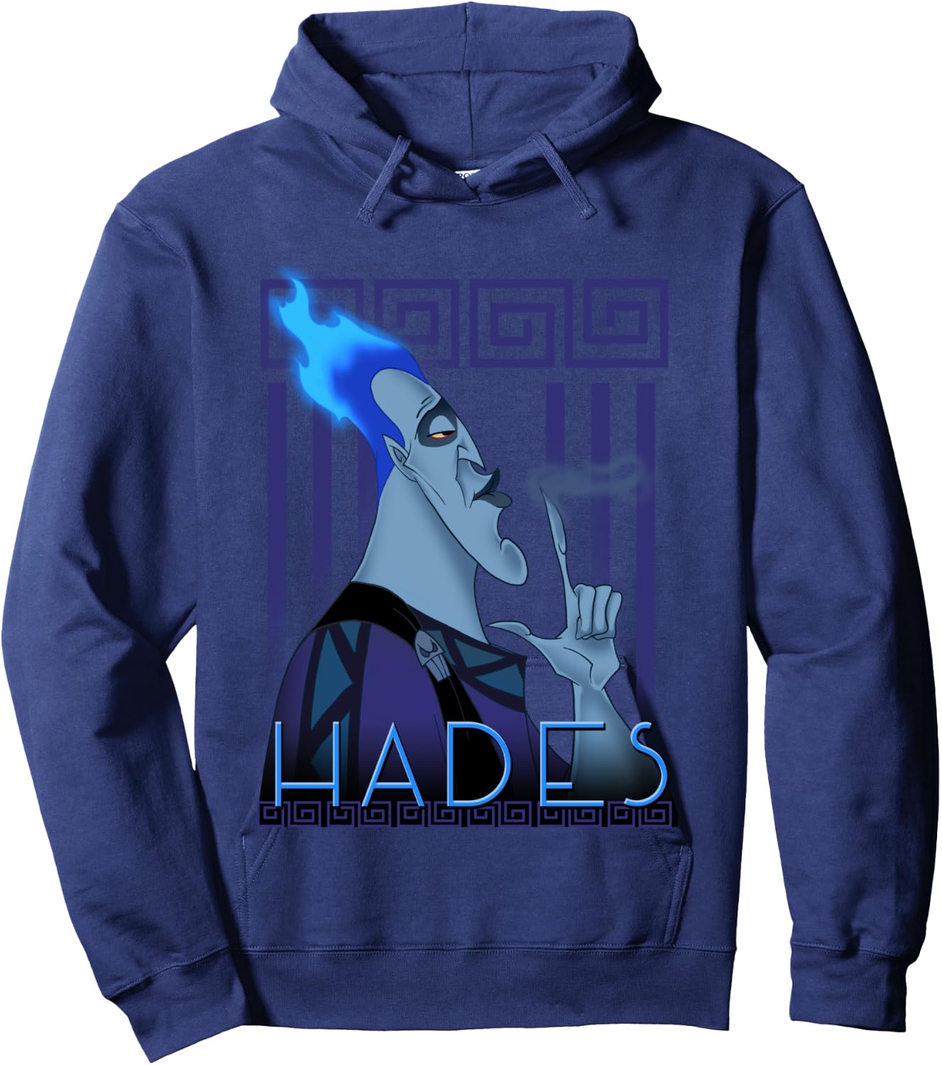 Profile Portrait of Hades Finger Smoke of Disney Villains Hoodie - Hoodie | Navy