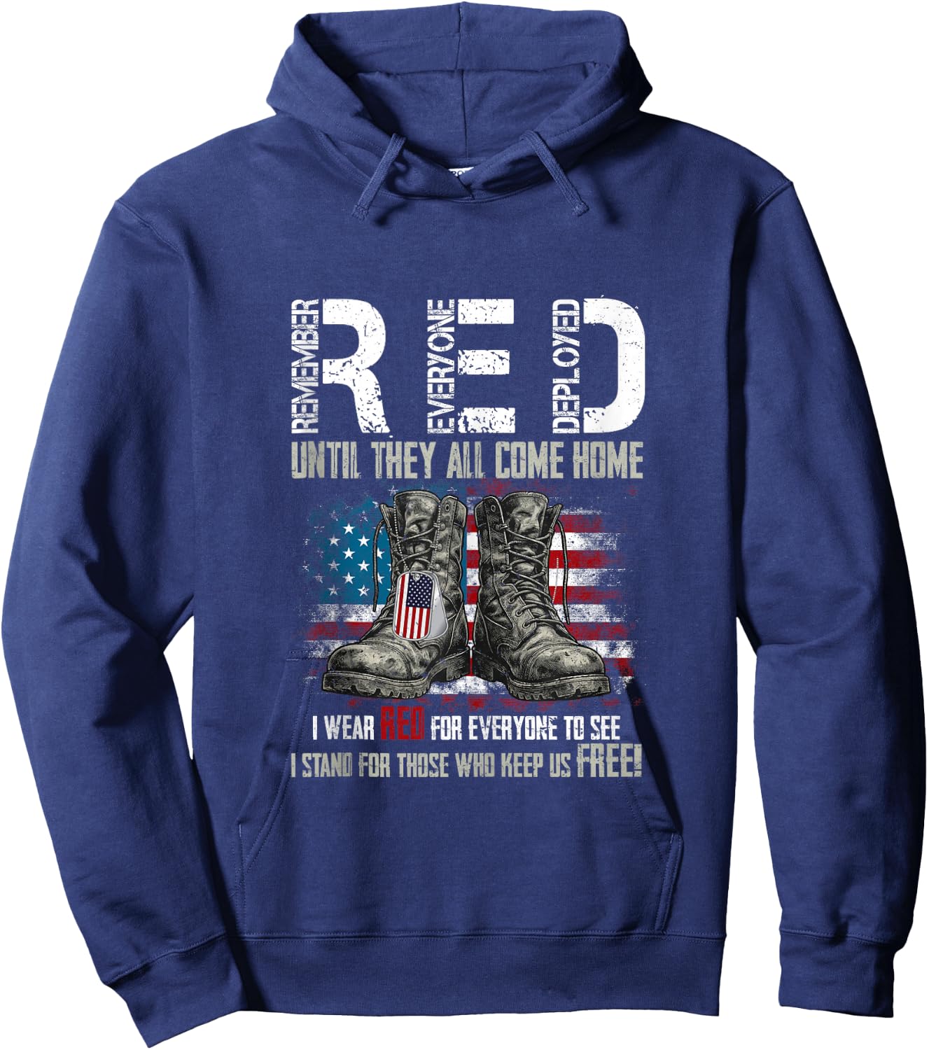 On Friday We Wear Red Military R.E.D Friday Military Hoodie - Hoodie | Navy