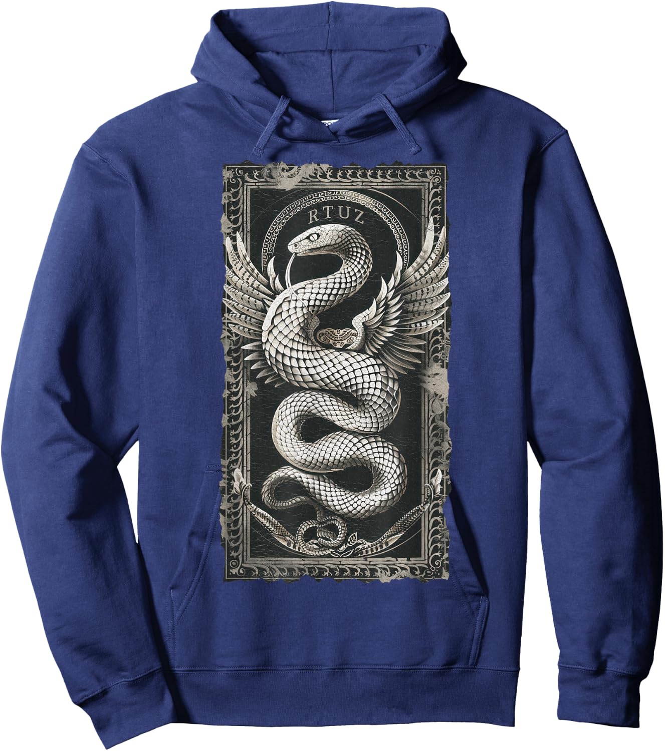 Vintage Retro Y2K Hip Hop Snake Urban Streetwear Snake Hoodie - Hoodie | Navy