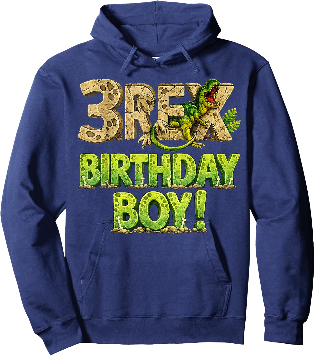 Three Rex 3rd Birthday Third Dinosaur 3 Year Old Birday Boy Hoodie - Hoodie | Navy