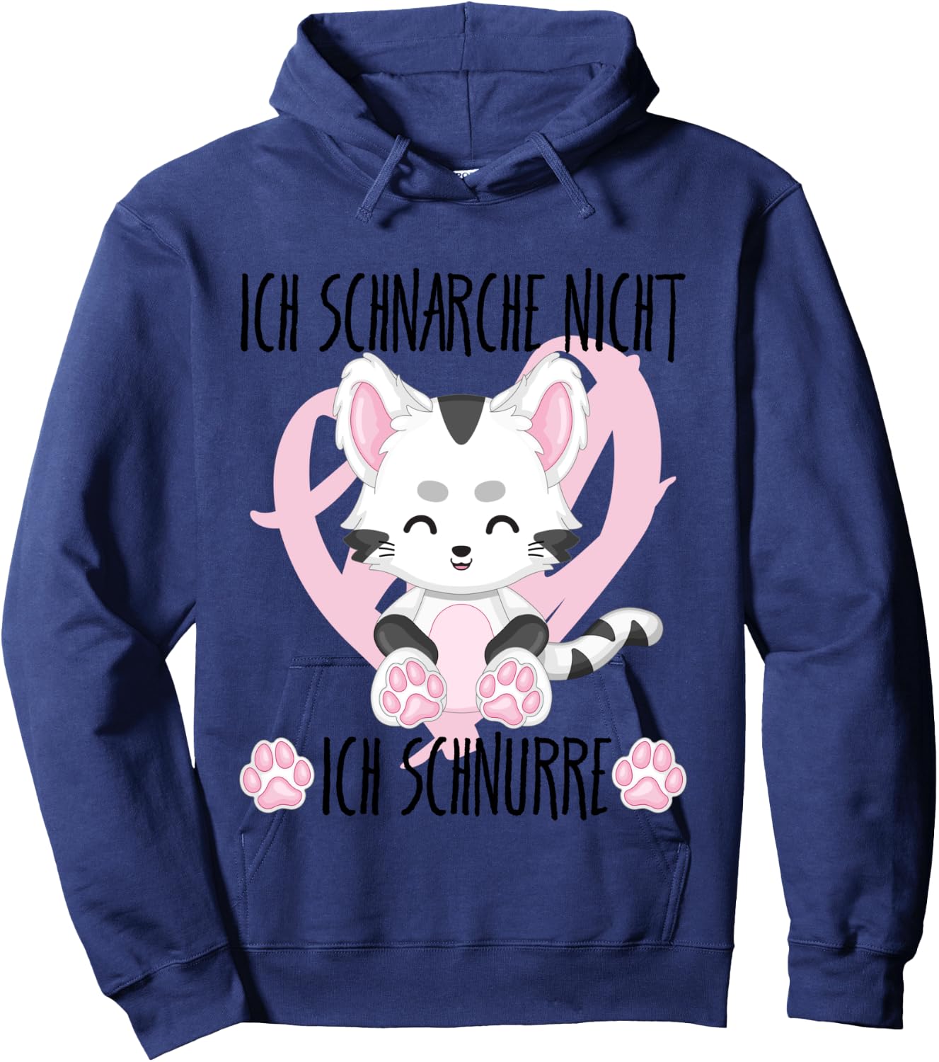 Ich Schnarche Nicht Ich Schnurre Spruch Geschenk Frauen Katz Langarmshirt Hoodie - Hoodie | Navy