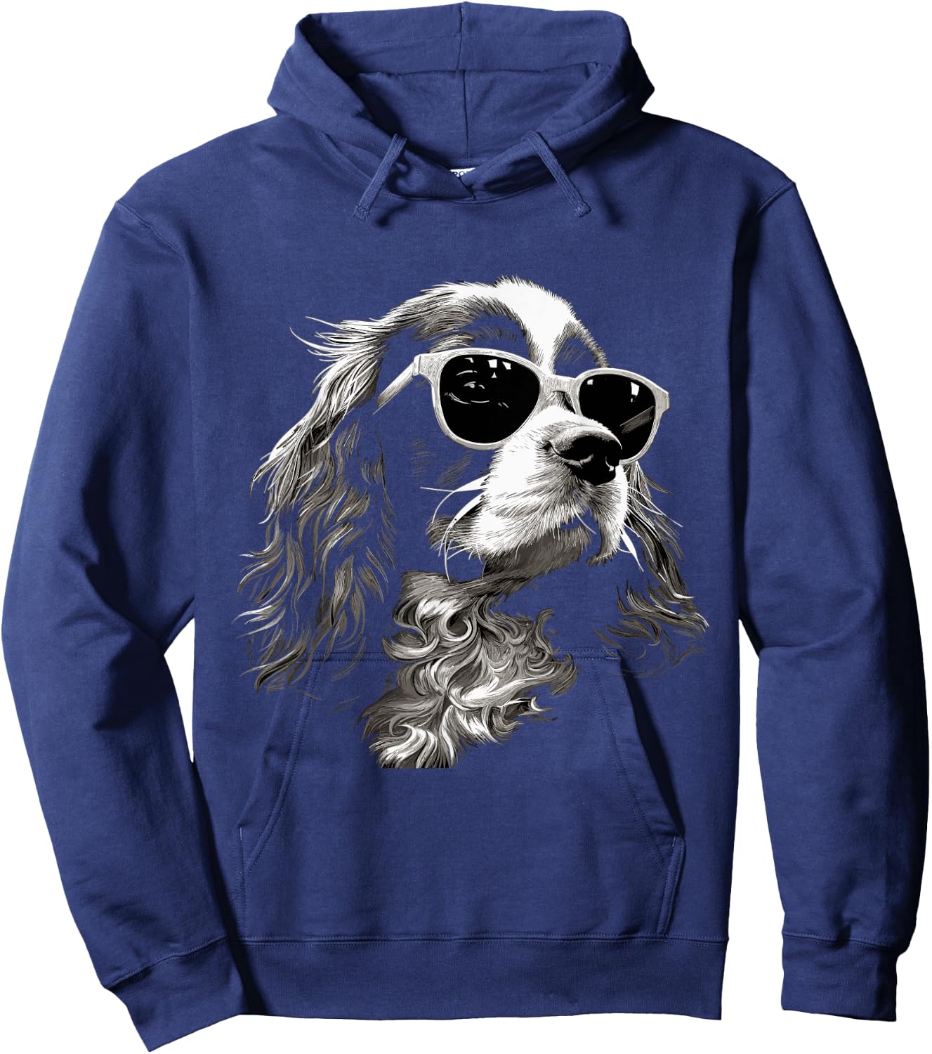 Funny Proud Cavalier King Charles Spaniel dog and sunglasses Men Women Kids Hoodie - Hoodie | Navy