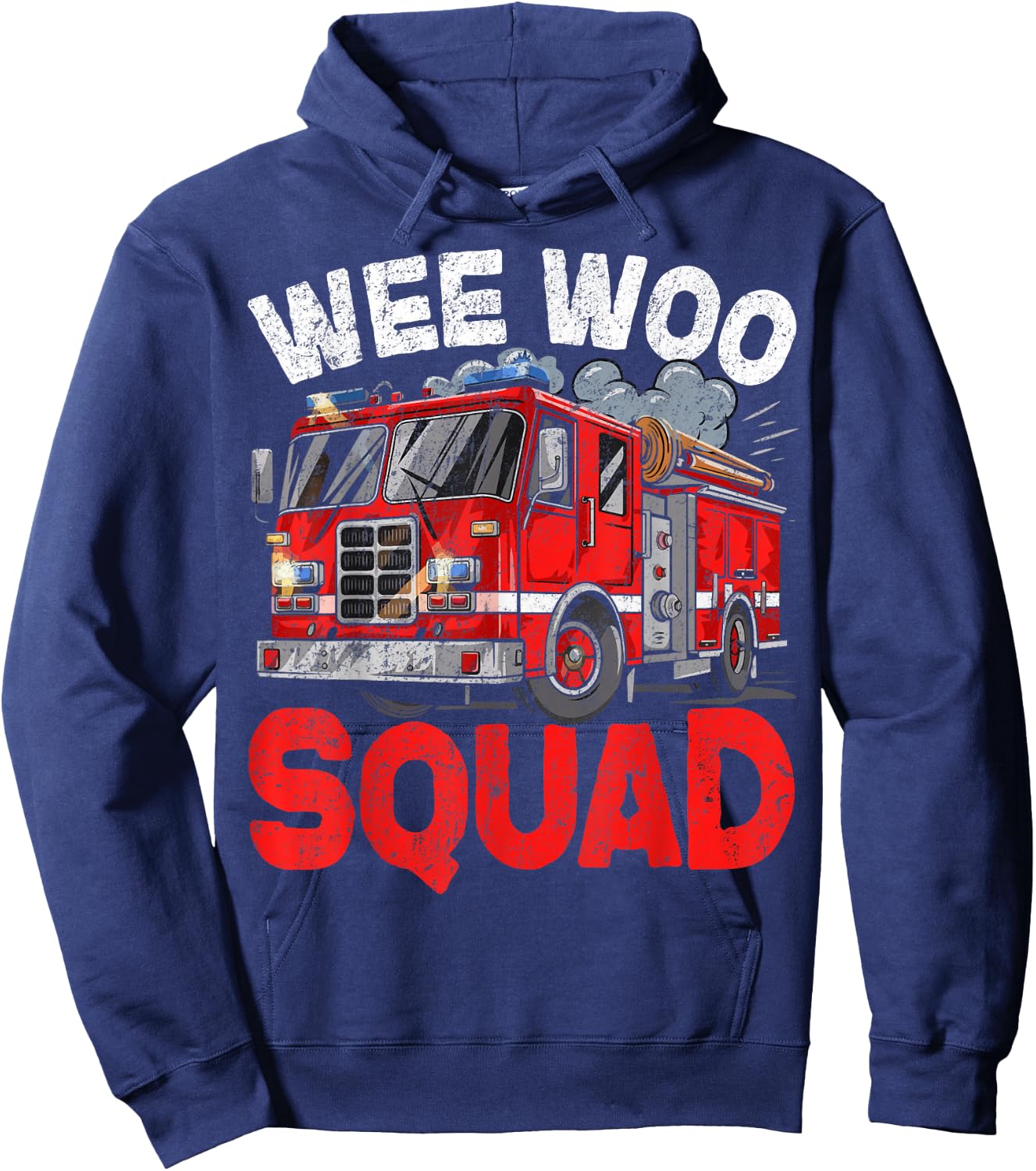 Wee Woo Squad Funny Firefighter Fire Truck Fireman Men Women Hoodie - Hoodie | Navy