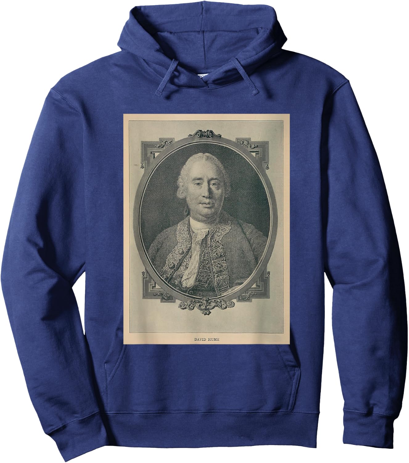 Old David Hume Illustrative Portrait Hoodie - Hoodie | Navy