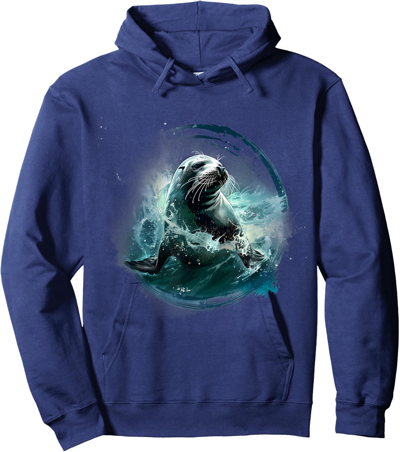 Seal Sea Ocean Animal Artwork Ocean Sea Seal Marine Mammal Hoodie - Hoodie | Navy