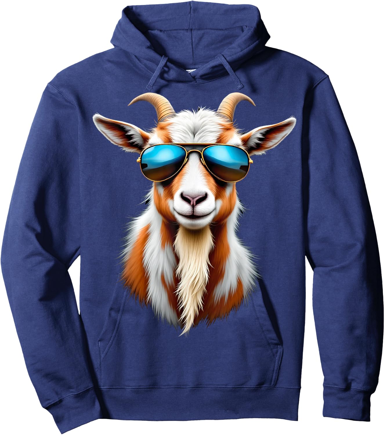 Cool Goat Sunglasses Funny Farm Hoodie - Hoodie | Navy