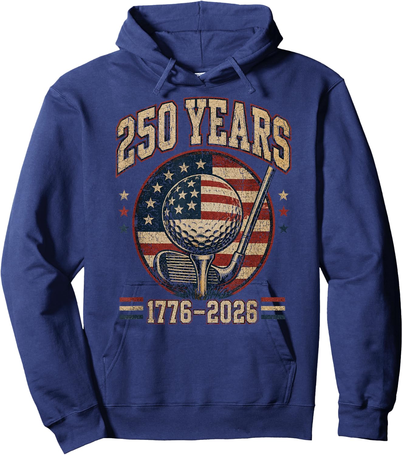250th Anniversary 250 USA America Golf 1776 2026 Patriotic Hoodie - Hoodie | Navy