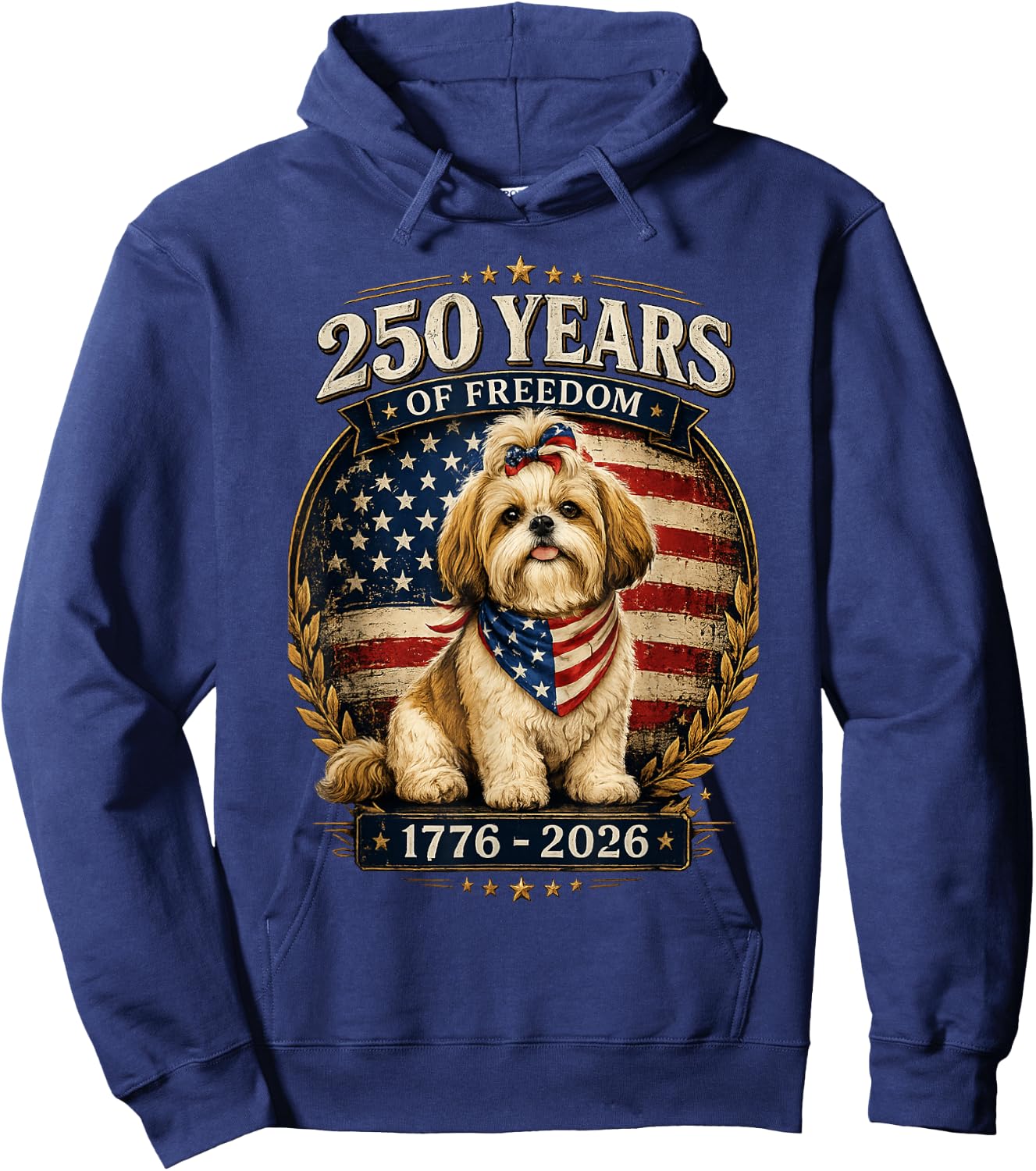 250 Years America Anniversary Shih Tzu 250th Anniversary Hoodie - Hoodie | Navy