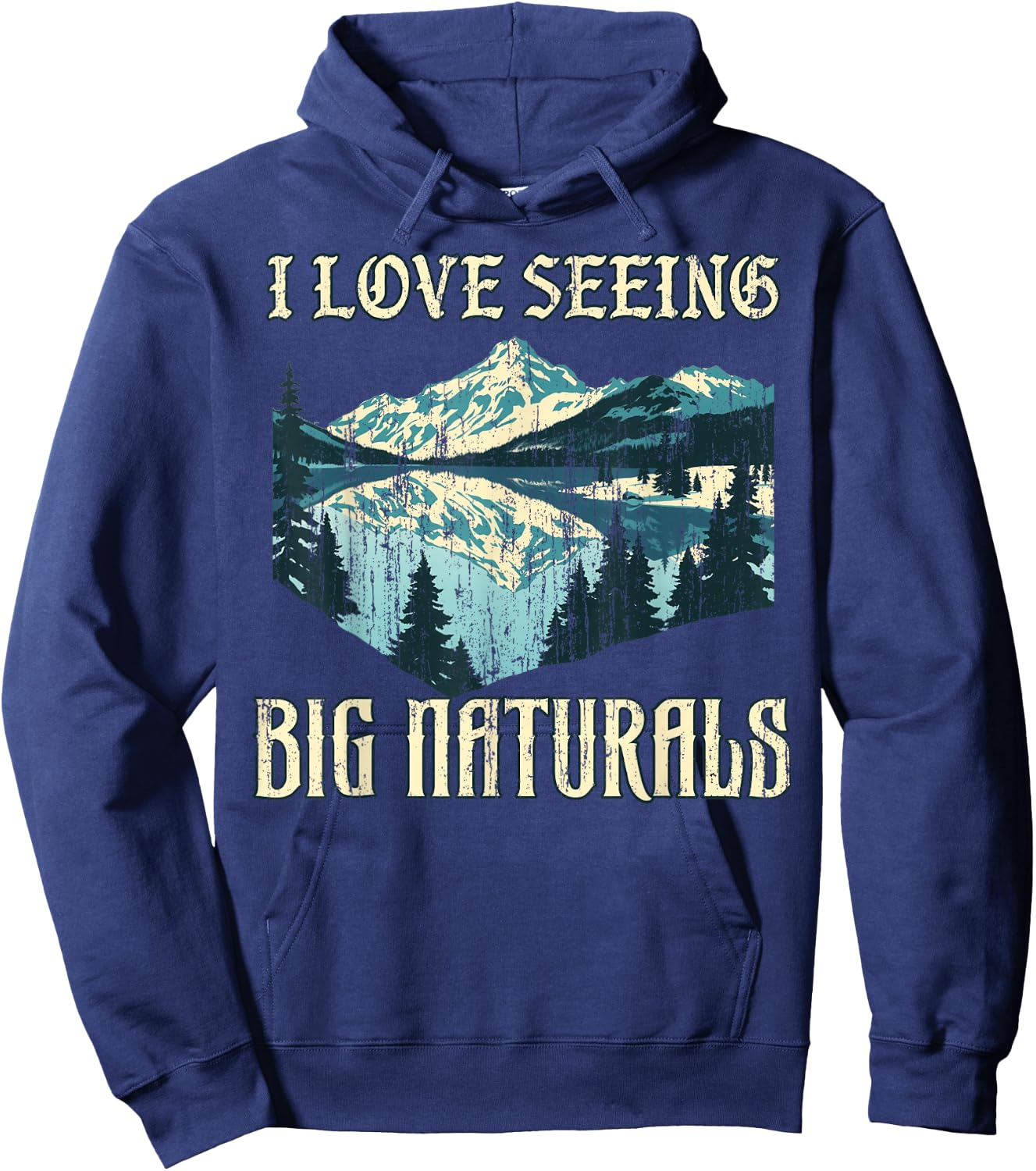 I Love Seeing Big Naturals Vintage Hoodie - Hoodie | Navy
