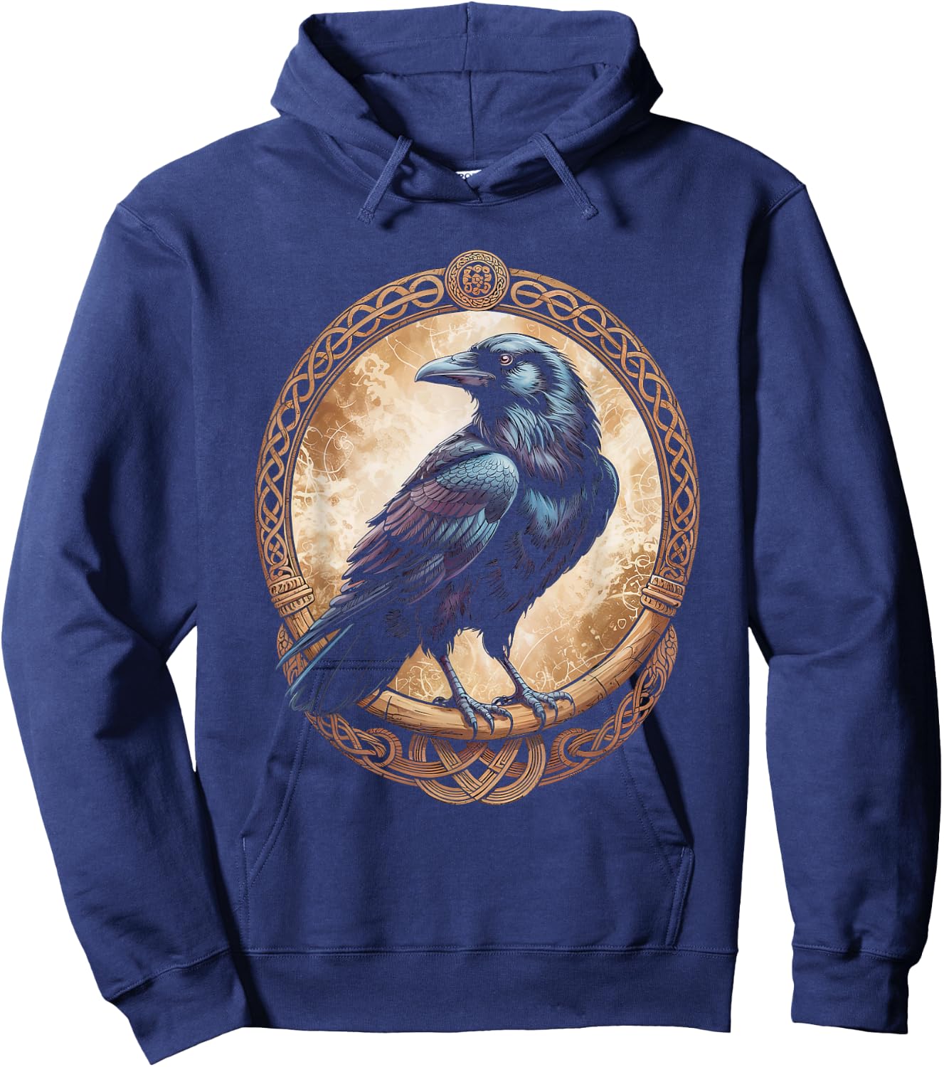 Golden Odin's Raven Northman Valhalla Norse Mythology Hoodie - Hoodie | Navy