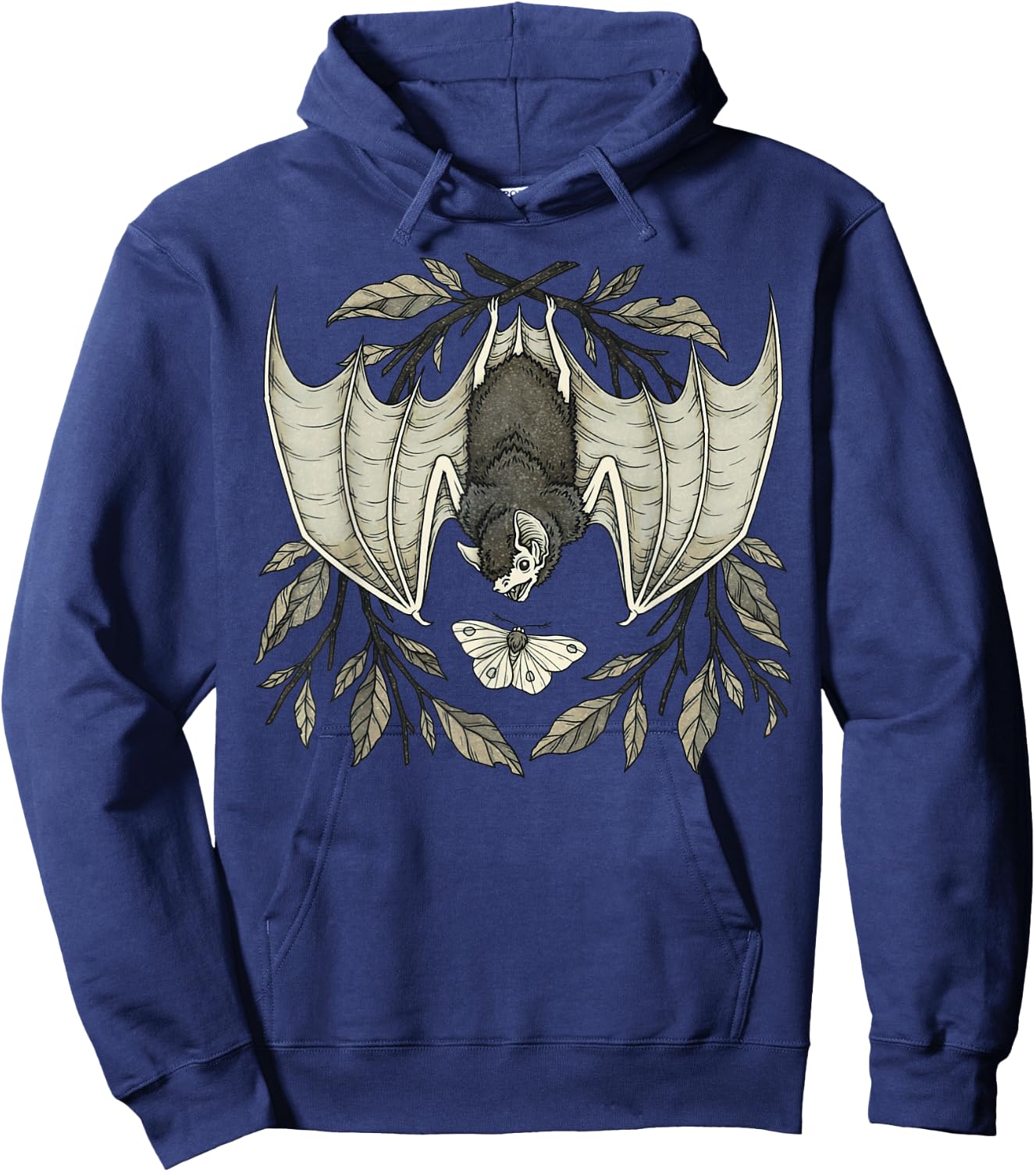 Gothic Bat Moth Alternative Witchcraft Occult Dark Academia Hoodie - Hoodie | Navy