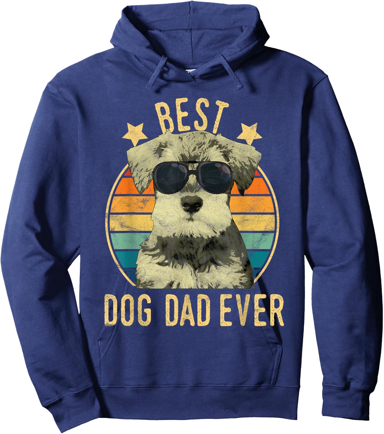 Best Dog Dad Ever Miniature Schnauzer Father's Day Gift Hoodie - Hoodie | Navy