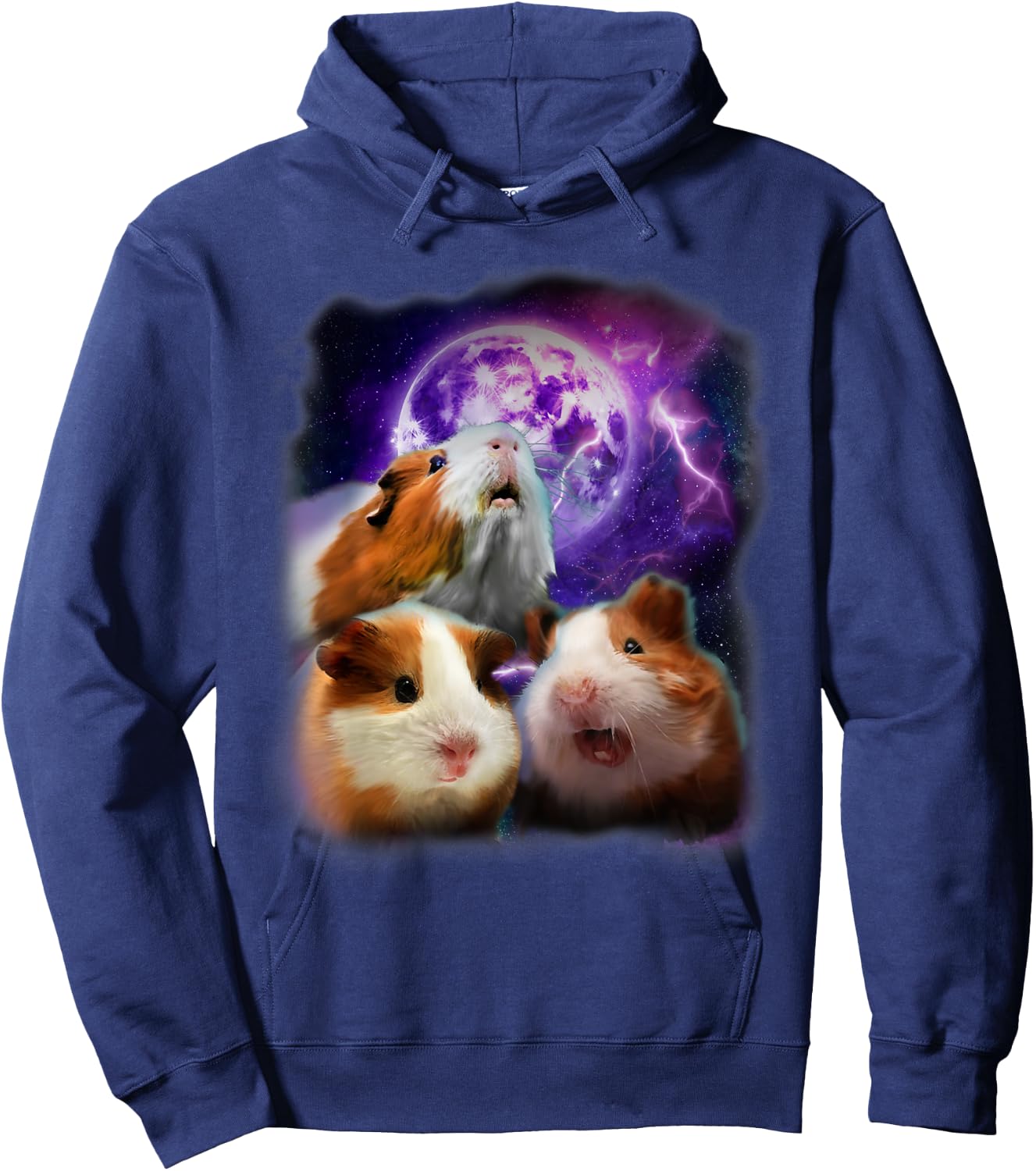 Guinea Pigs Howling at the Moon Shirt - Funny Guinea Pig Hoodie - Hoodie | Navy