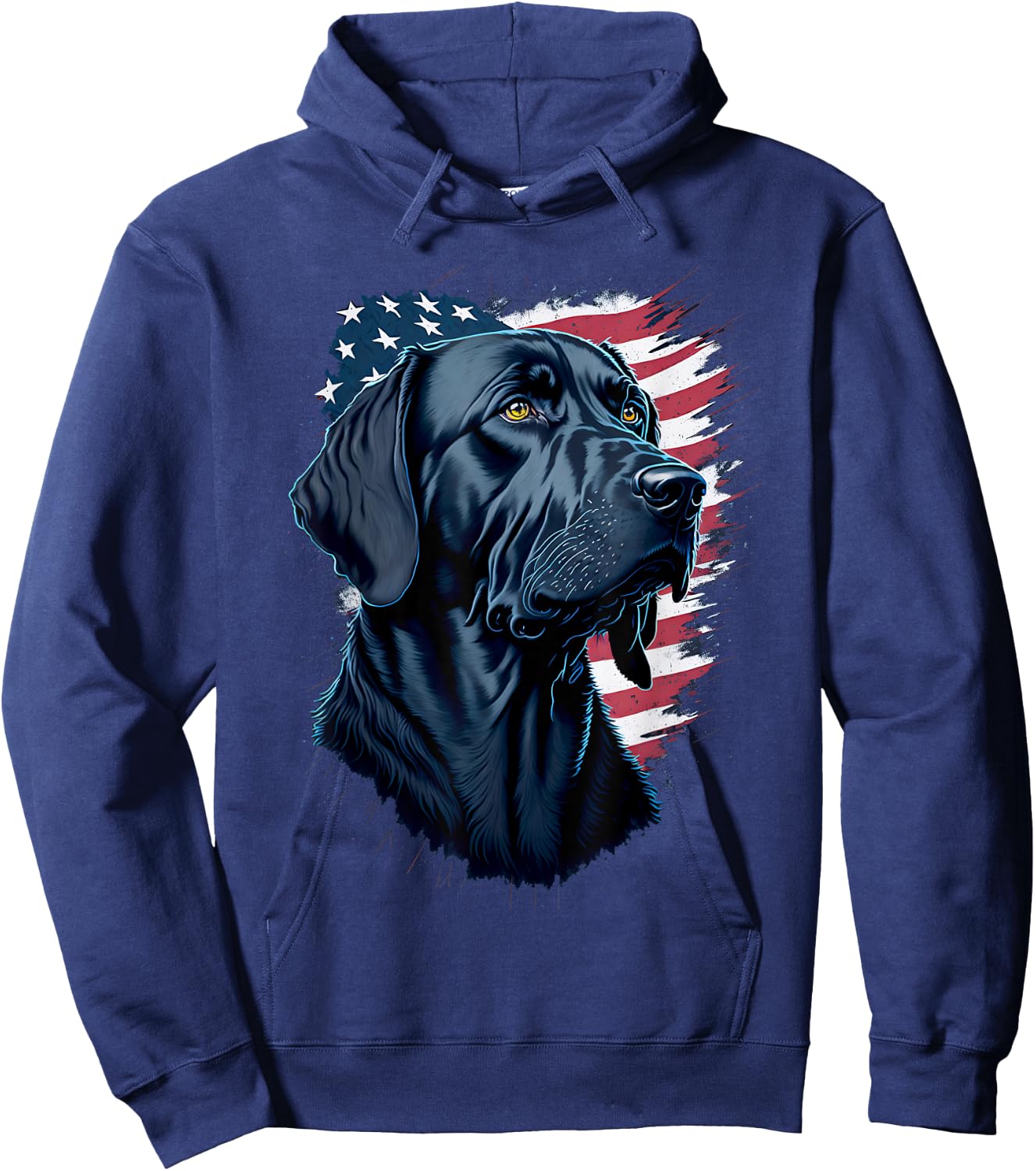 Black Labrador USA Flag Lab Dog Owner Hunter Women Men Hoodie - Hoodie | Navy