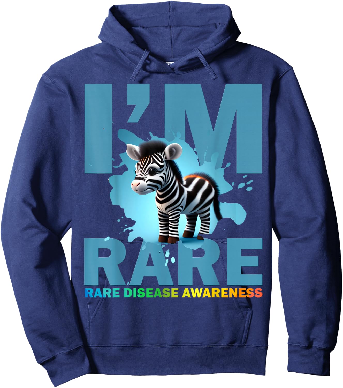 I'm Rare, cute zebra for Rare disease awareness Hoodie - Hoodie | Navy