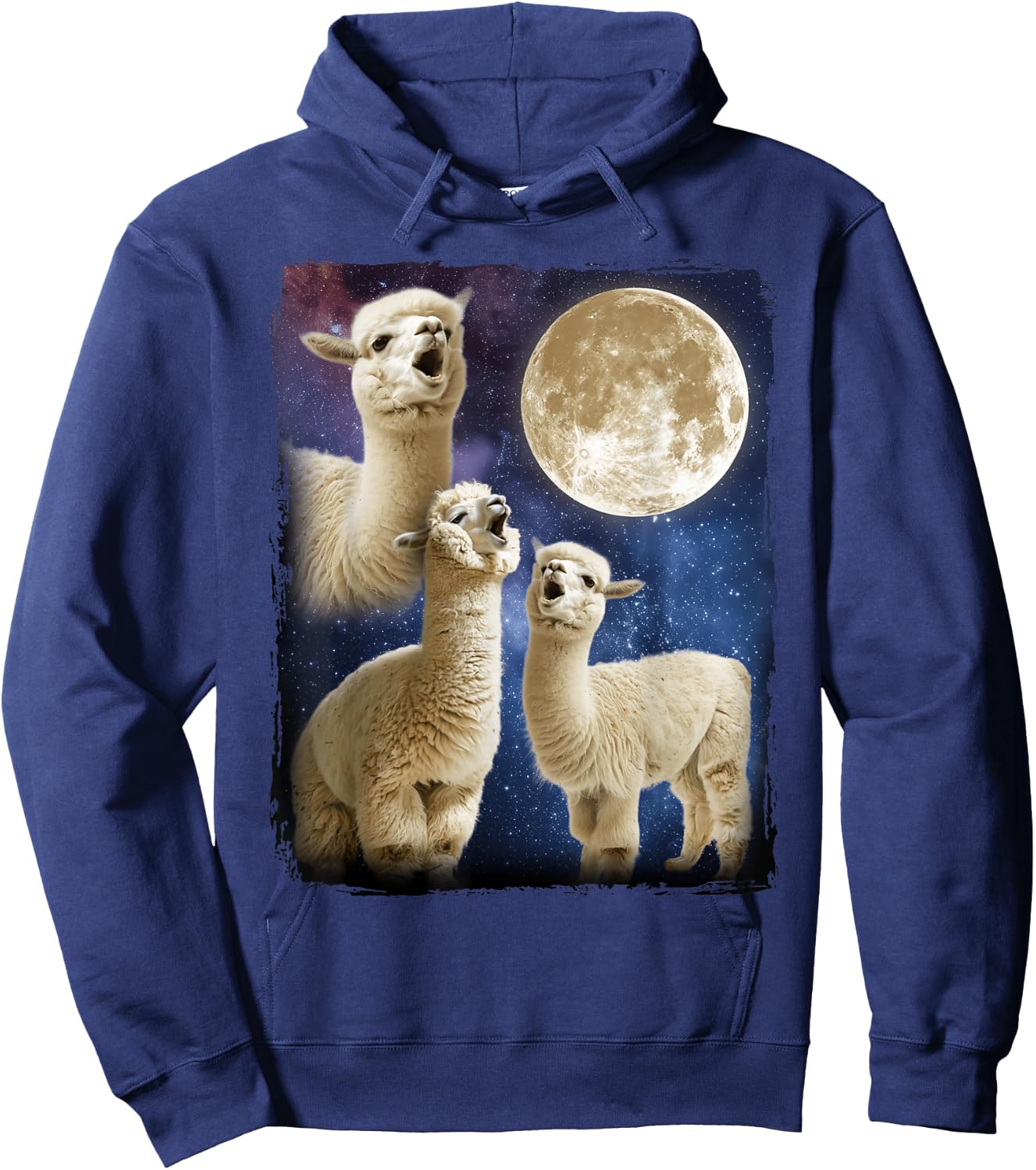 Alpaca Howling Moon Hoodie - Hoodie | Navy