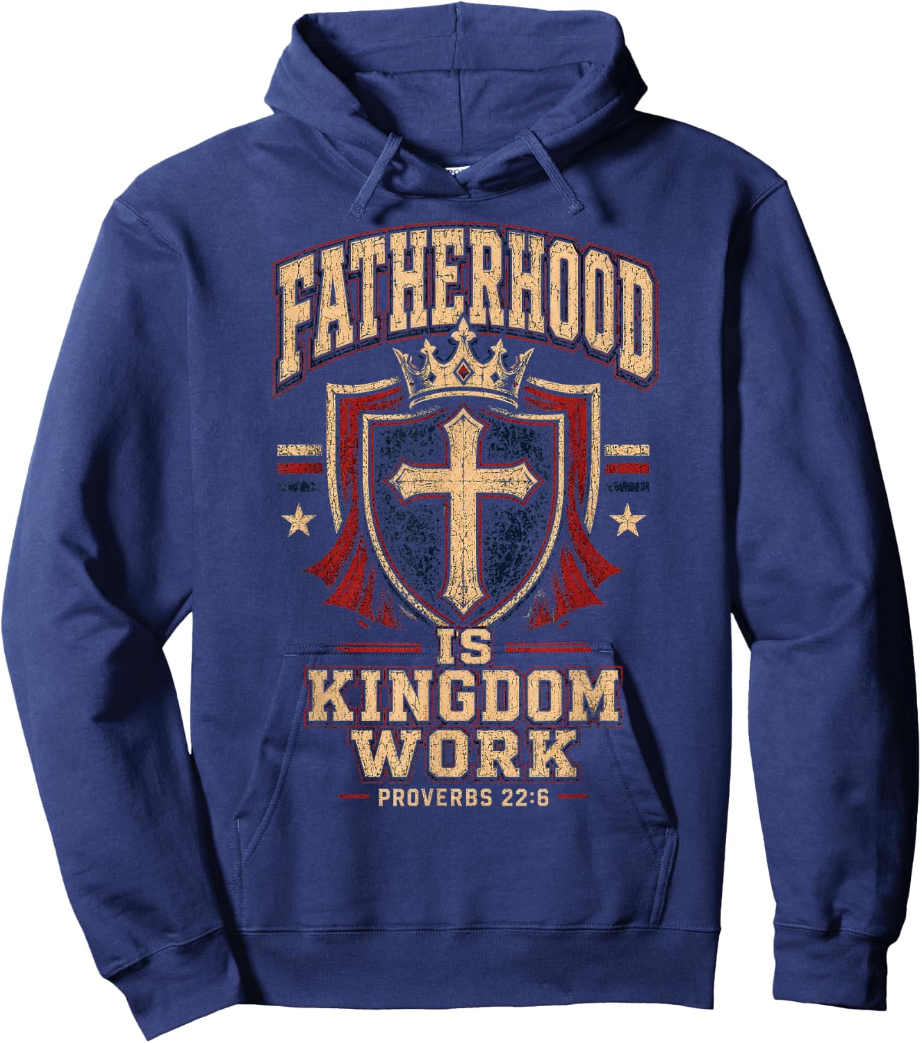 Fatherhood is Kingdom Work Christian Dad Men Father's Day Hoodie - Hoodie | Navy