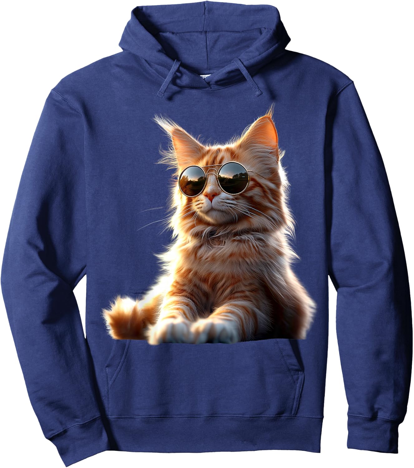 Maine Coon Katze mit Sonnenbrille Süße Maine-Coon Katzen Hoodie - Hoodie | Navy