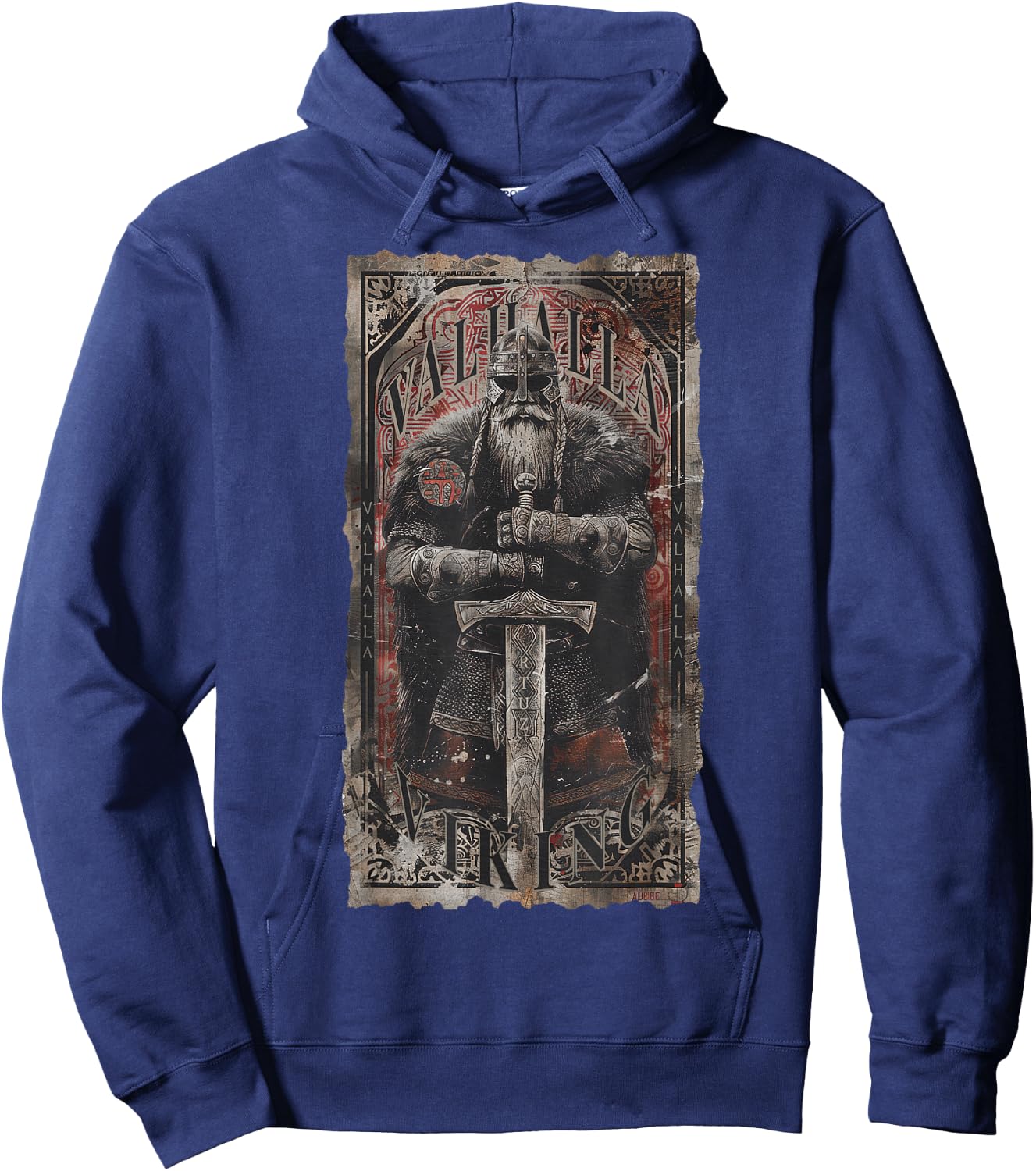 Valhalla Odin Thor Runes Viking Helmet Warrior Viking Hoodie - Hoodie | Navy