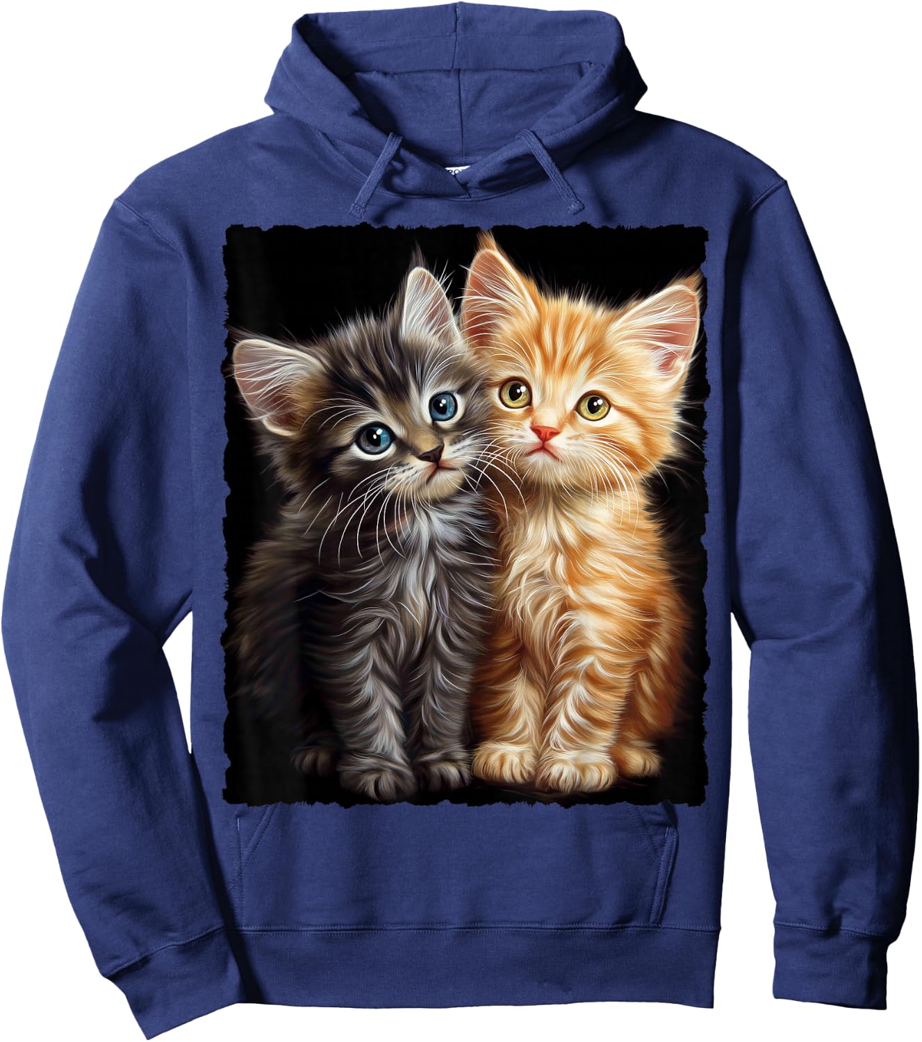 Cute Magic Cat Kitten Fantasy Art , black Hoodie - Hoodie | Navy