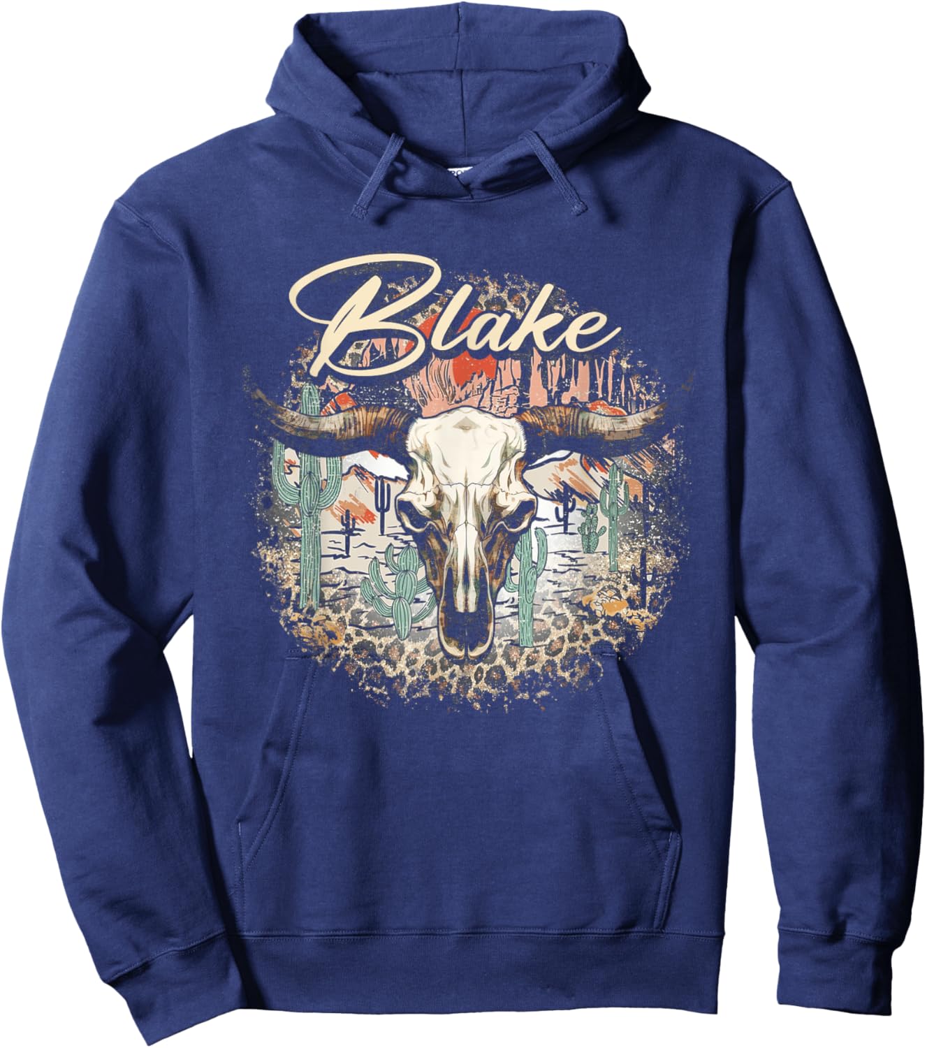 Vintage Art First Name Blake Personalized Costume Proud Name Hoodie - Hoodie | Navy