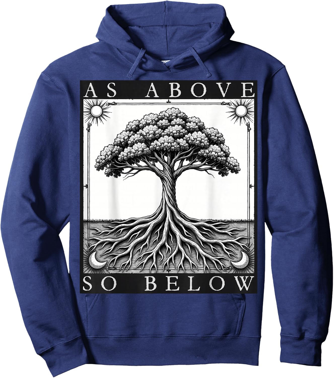 Wie oben, so unten, Baum des Lebens, Sonne, Mond, mystisches Gothic-Tarot Hoodie - Hoodie | Navy