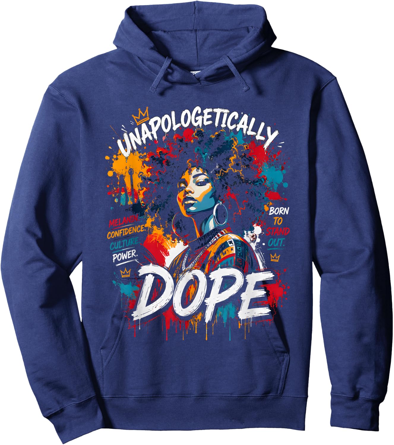Black Women Unapologetically Dope Juneteenth African Women Hoodie - Hoodie | Navy