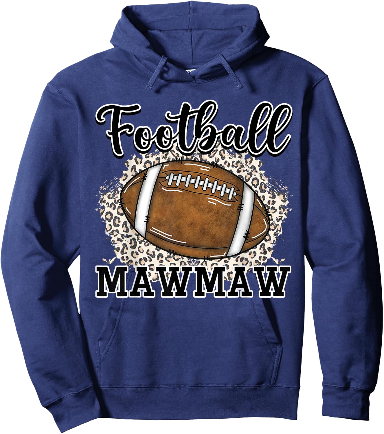 Football Mawmaw Leopard Hoodie - Hoodie | Navy