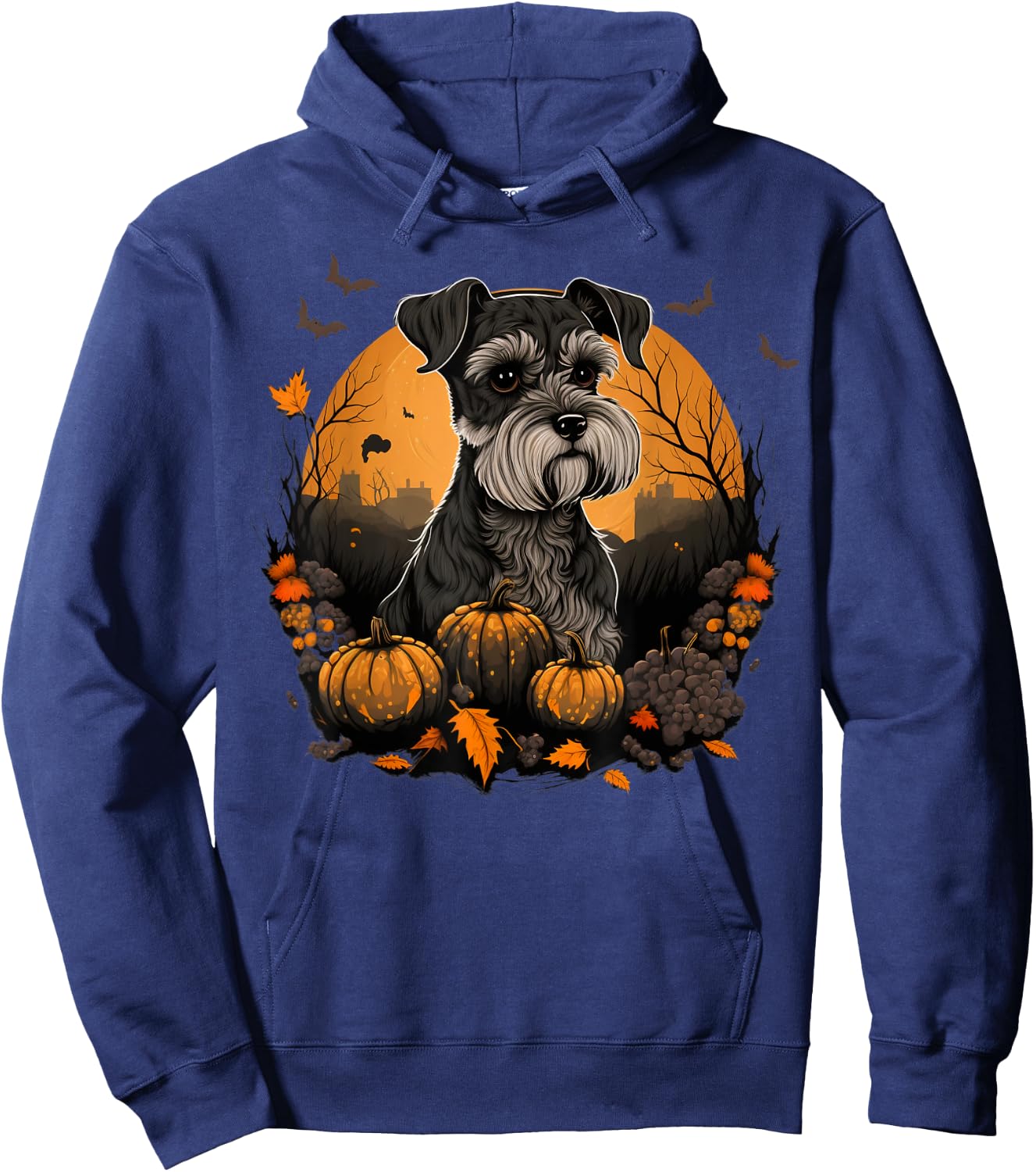 Dwarf Schnauzer costume on Miniature Schnauzer Halloween Hoodie - Hoodie | Navy