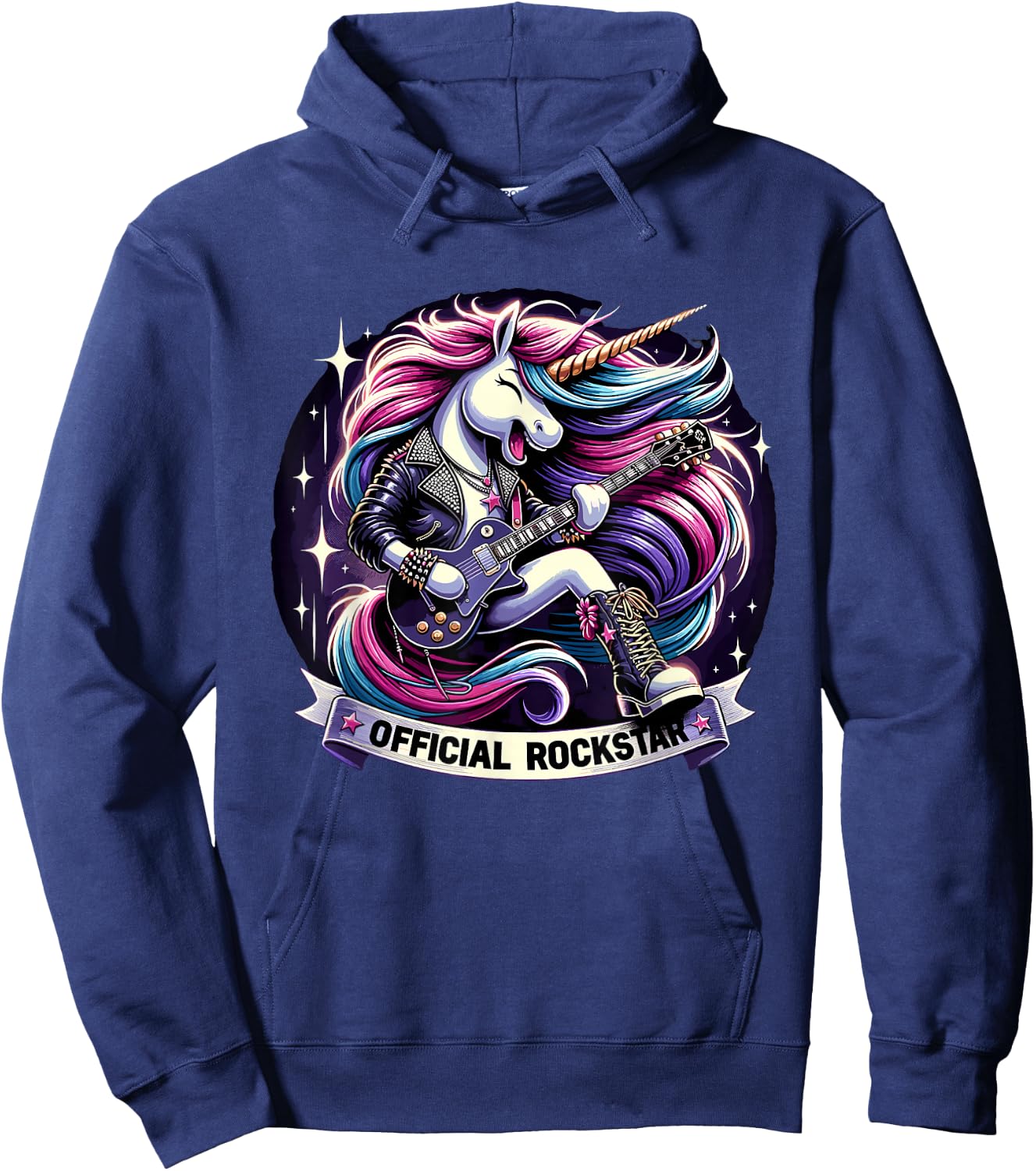 Funny Unicorn E-Guitar Rockstar Band official rockstar Hoodie - Hoodie | Navy